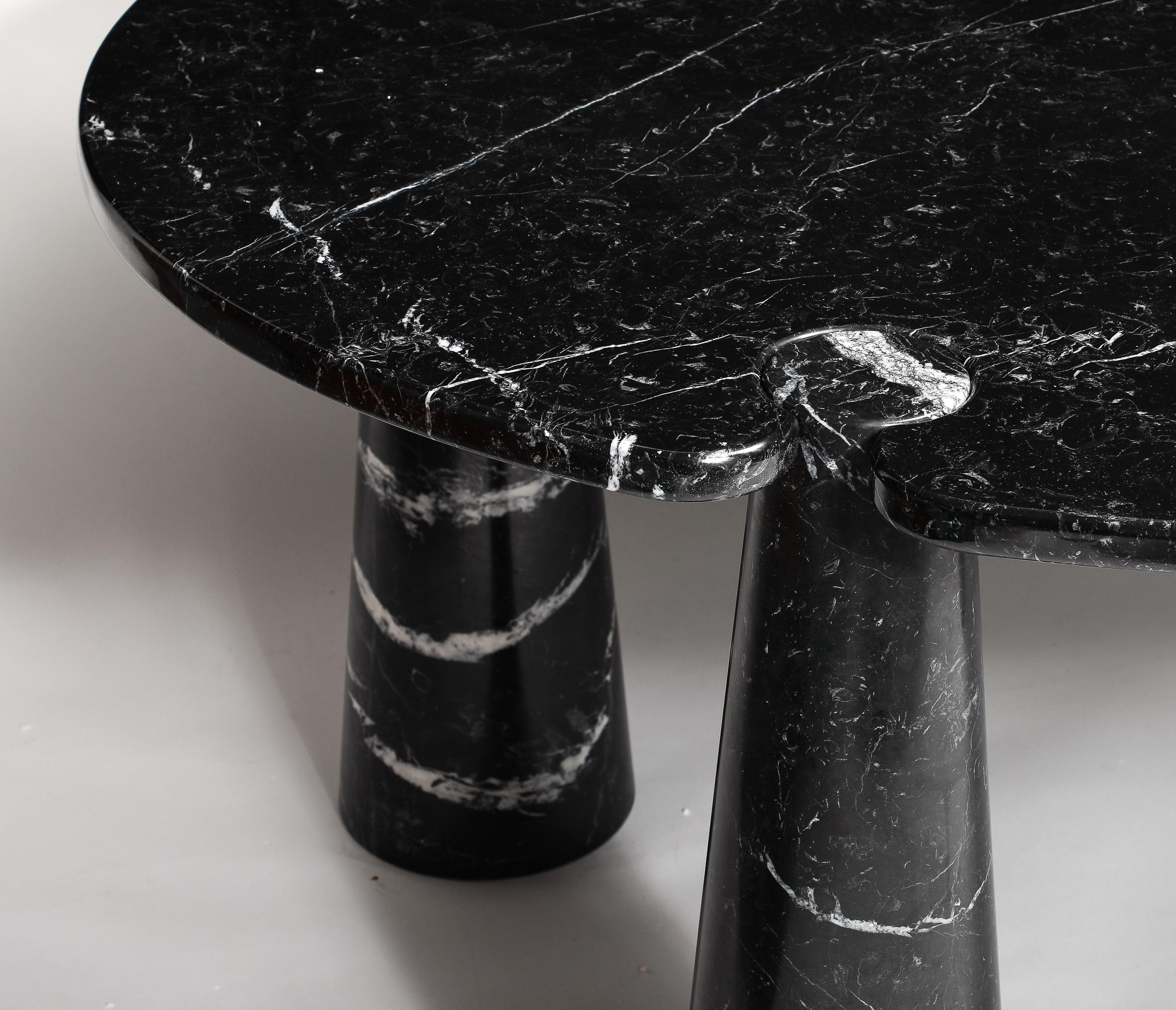 Angelo Mangiarotti Seltener Eros Oval Marquina Esstisch aus schwarzem Marquina-Marmor 1971 im Angebot 5