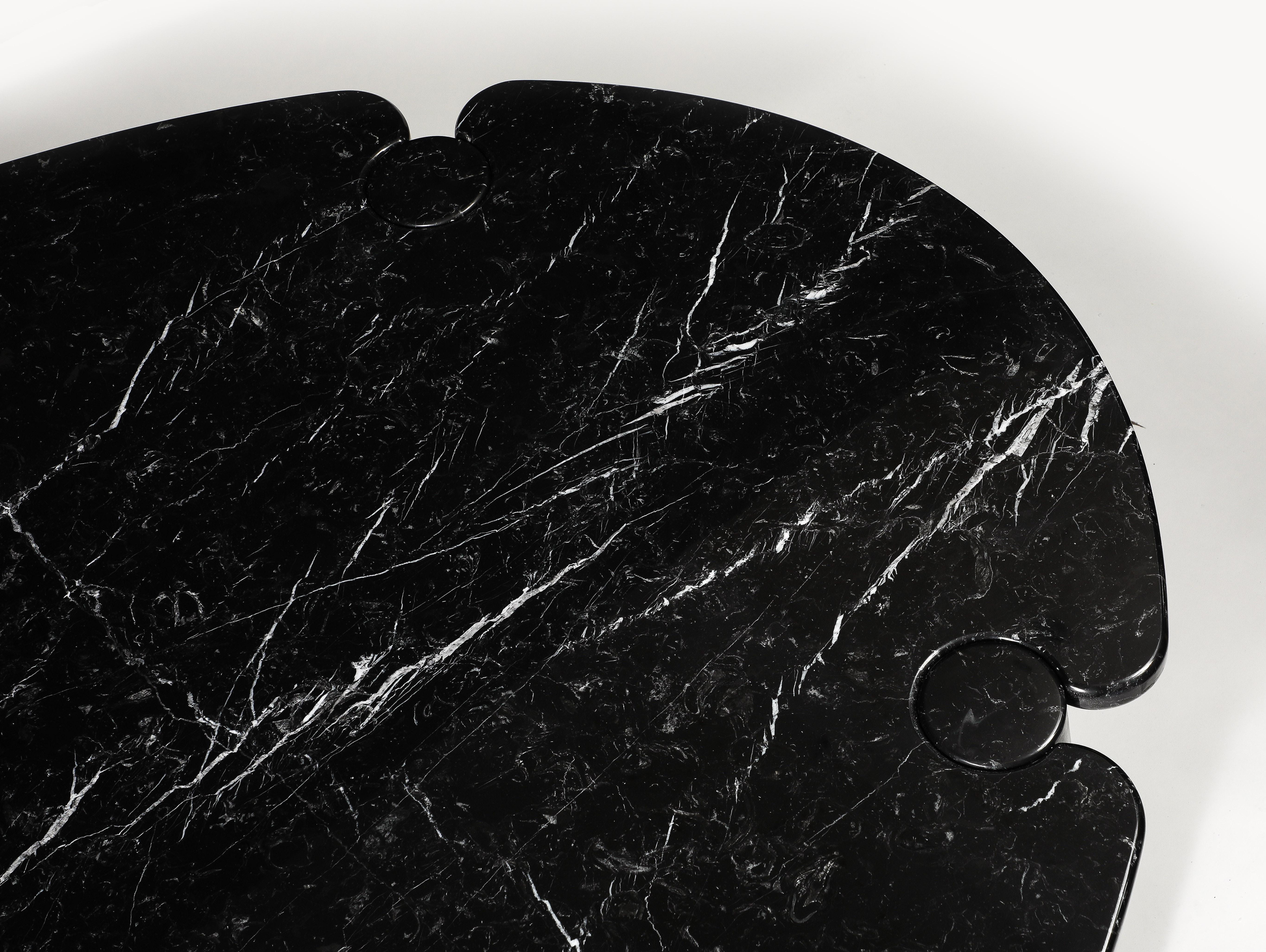 Angelo Mangiarotti Seltener Eros Oval Marquina Esstisch aus schwarzem Marquina-Marmor 1971 im Angebot 2