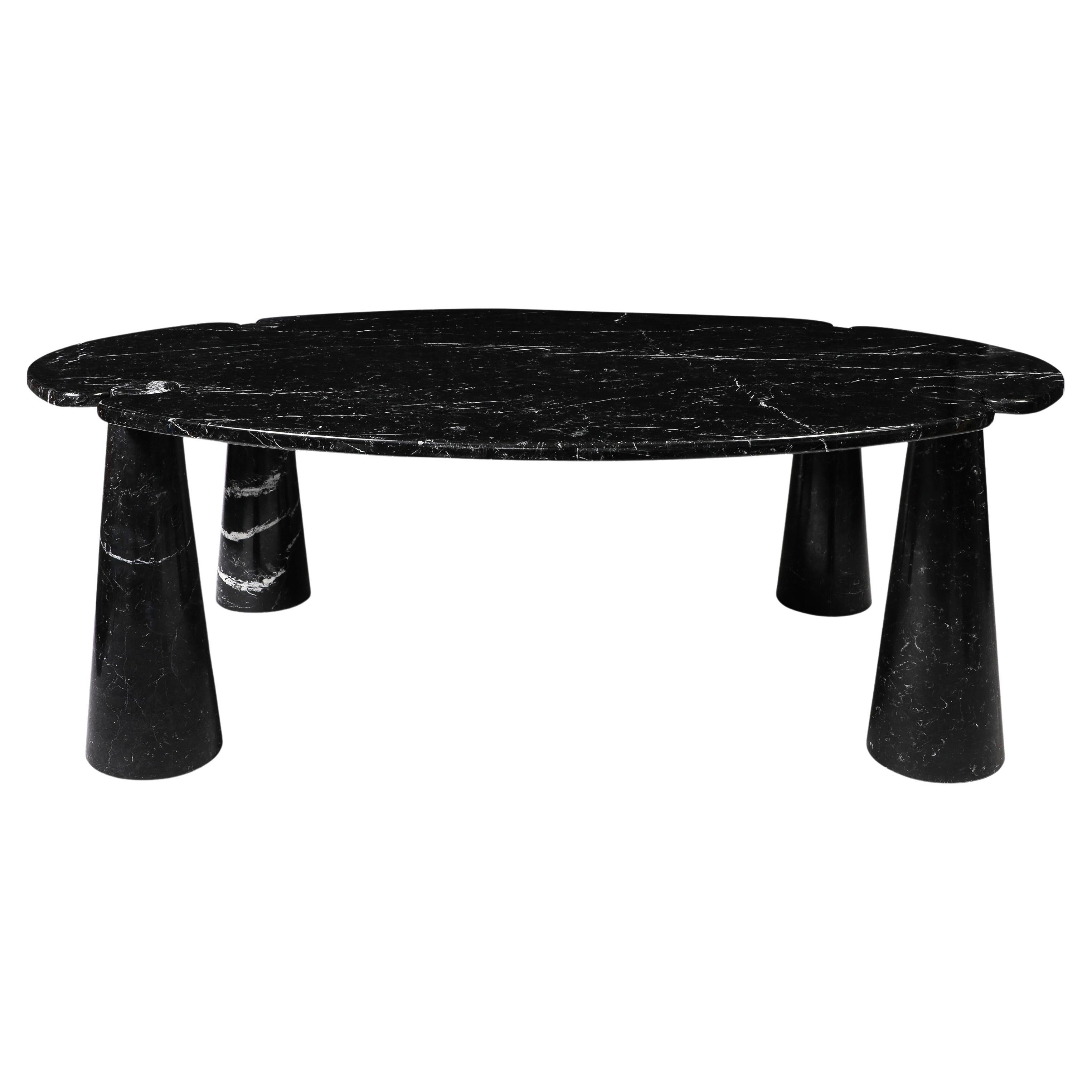 Angelo Mangiarotti Seltener Eros Oval Marquina Esstisch aus schwarzem Marquina-Marmor 1971 im Angebot