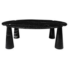Angelo Mangiarotti Seltener Eros Oval Marquina Esstisch aus schwarzem Marquina-Marmor 1971