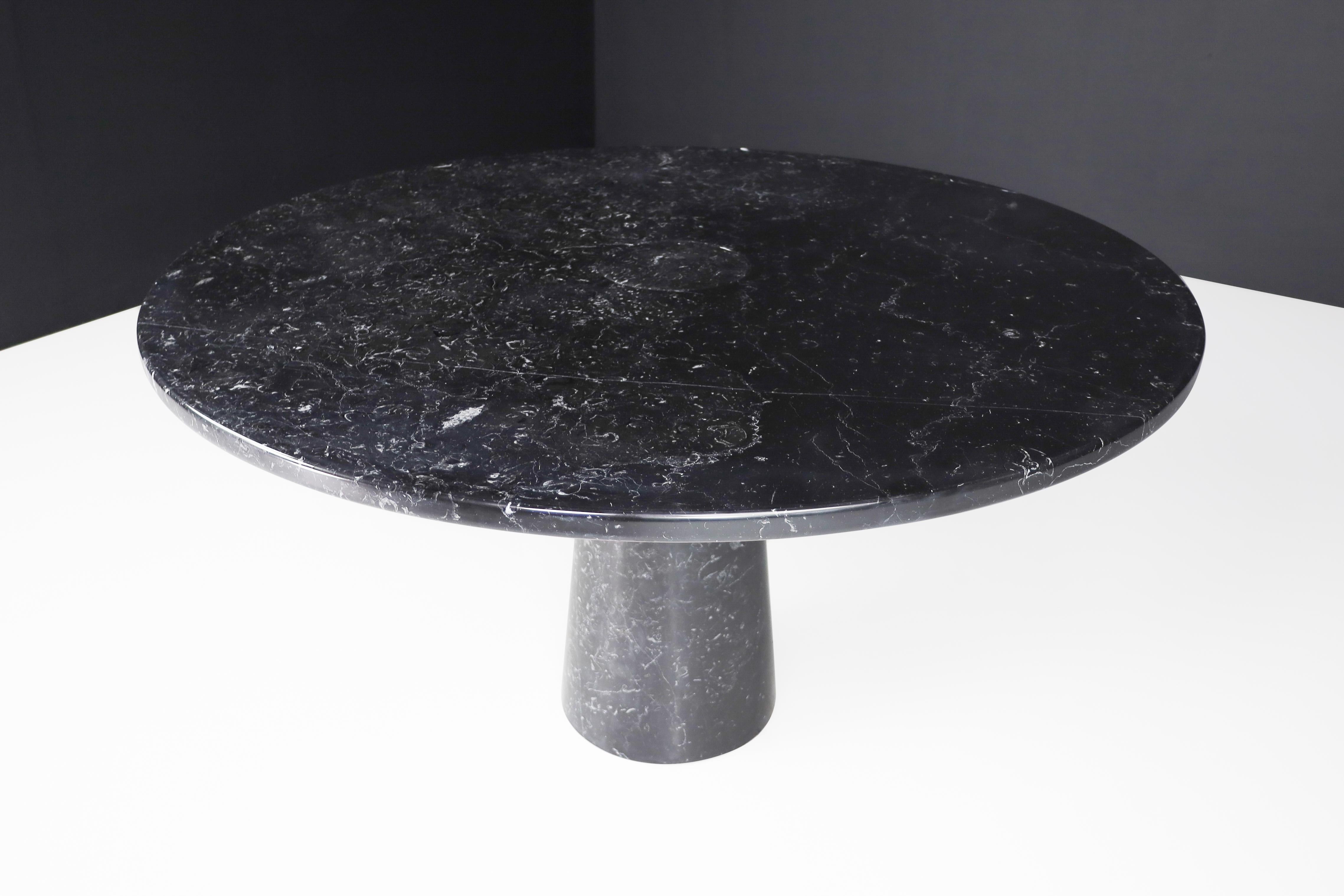 Angelo Mangiarotti for Skipper 'Eros' Round Dining Table in Marquina Marble For Sale 2