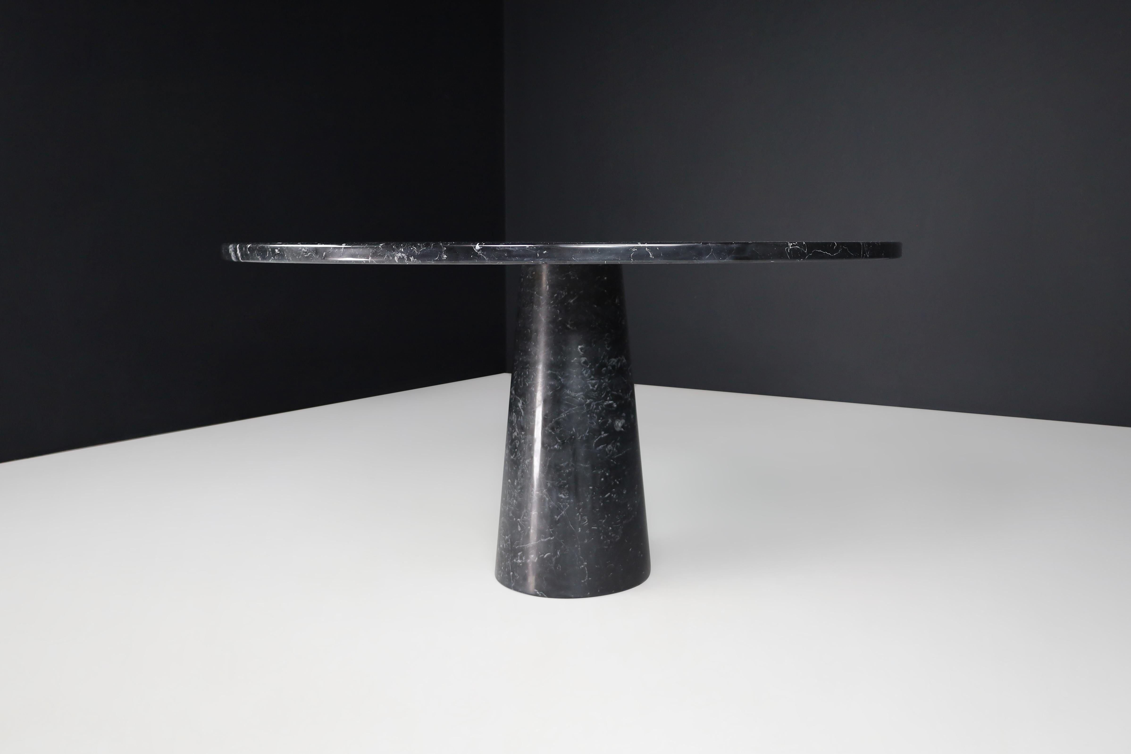 Table de salle à manger ronde Angelo Mangiarotti pour Skipper 'Eros' en marbre Marquina en vente 5