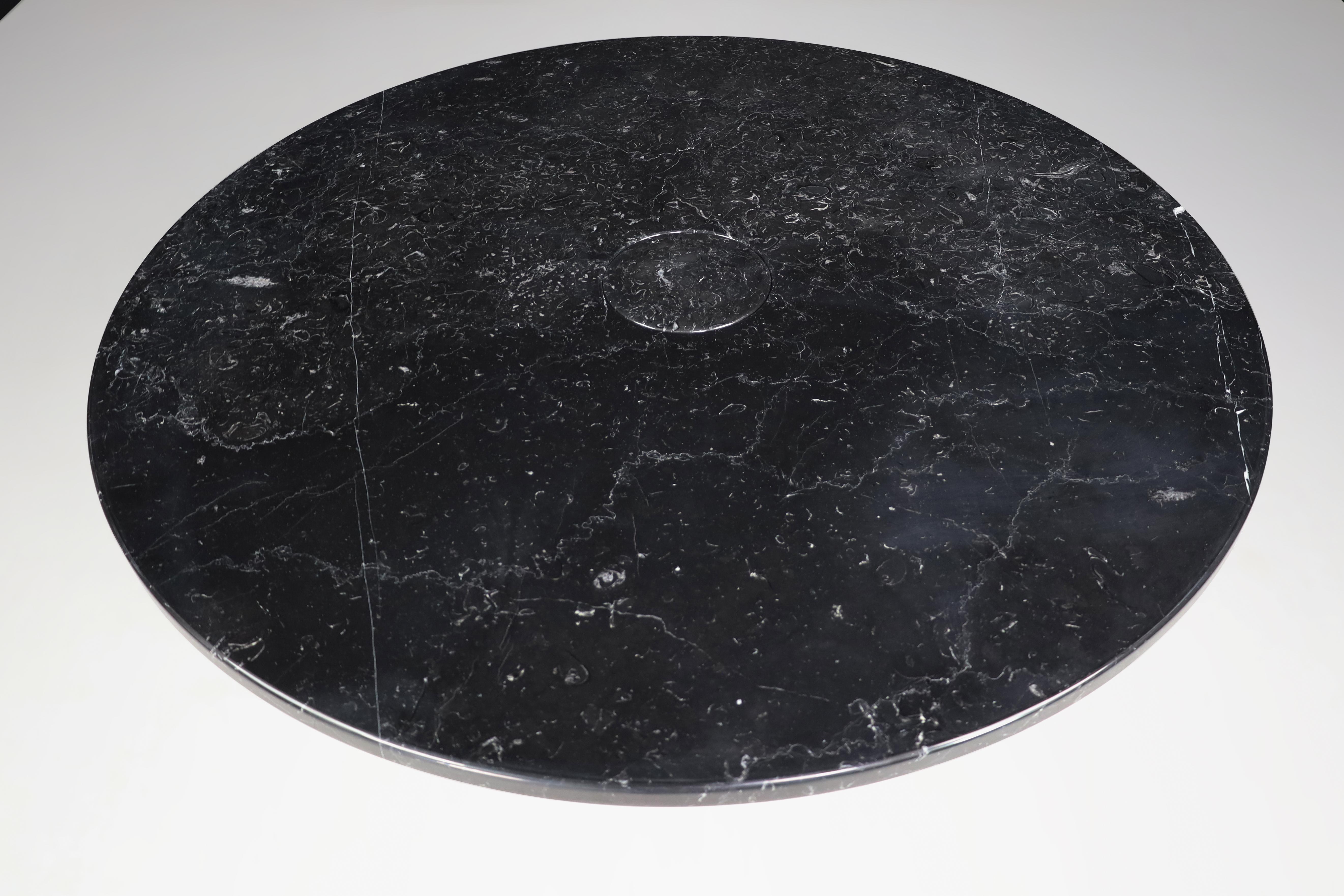 Angelo Mangiarotti for Skipper 'Eros' Round Dining Table in Marquina Marble For Sale 9