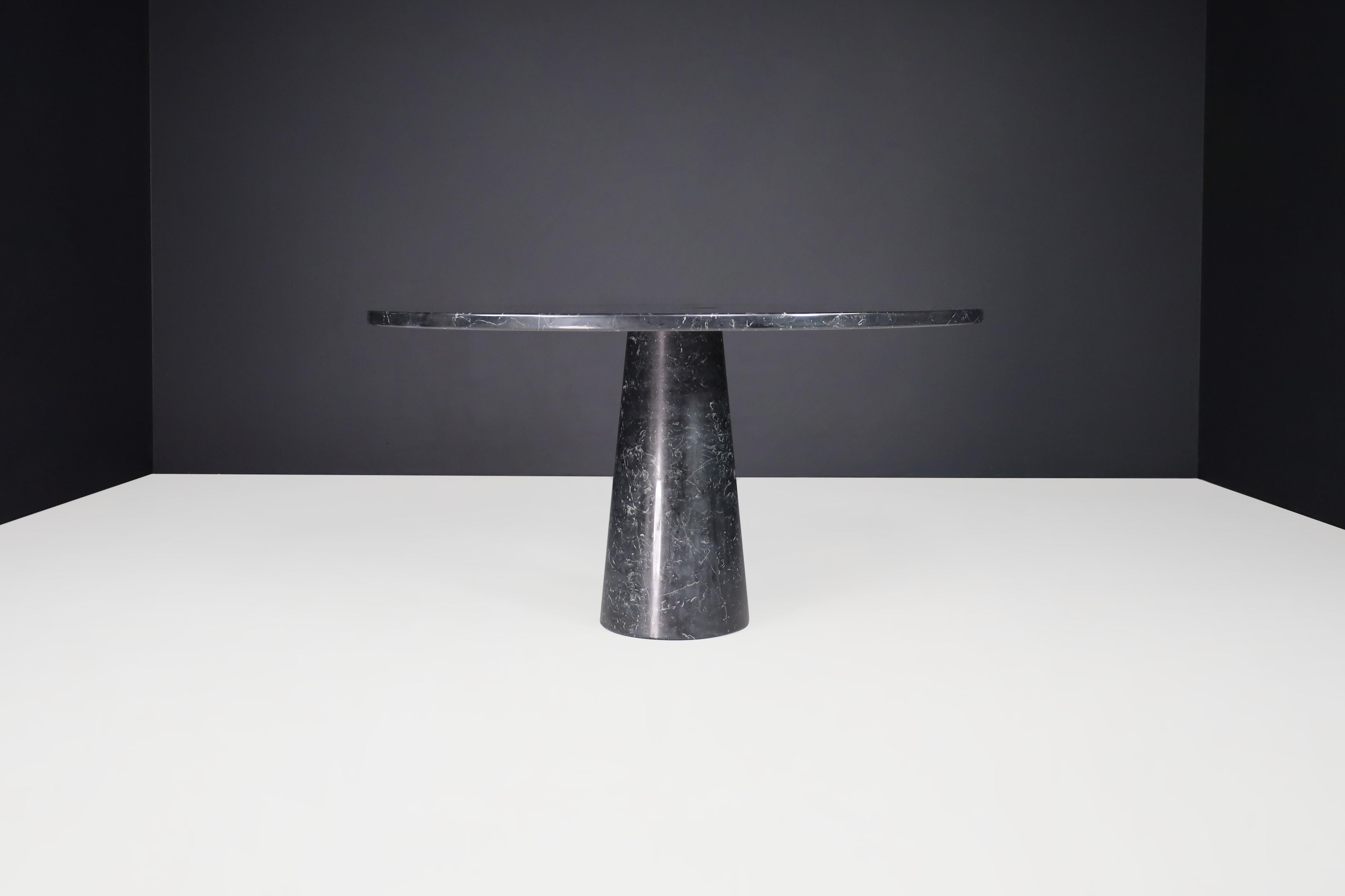 Table de salle à manger ronde Angelo Mangiarotti pour Skipper 'Eros' en marbre Marquina en vente 13