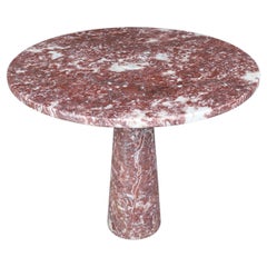 Angelo Mangiarotti for Skipper 'Eros' round dining table in Rosso Marble, Italy 