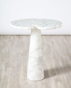 Angelo Mangiarotti for Skipper 'Eros' Series Carrara Marble Tall Side Table