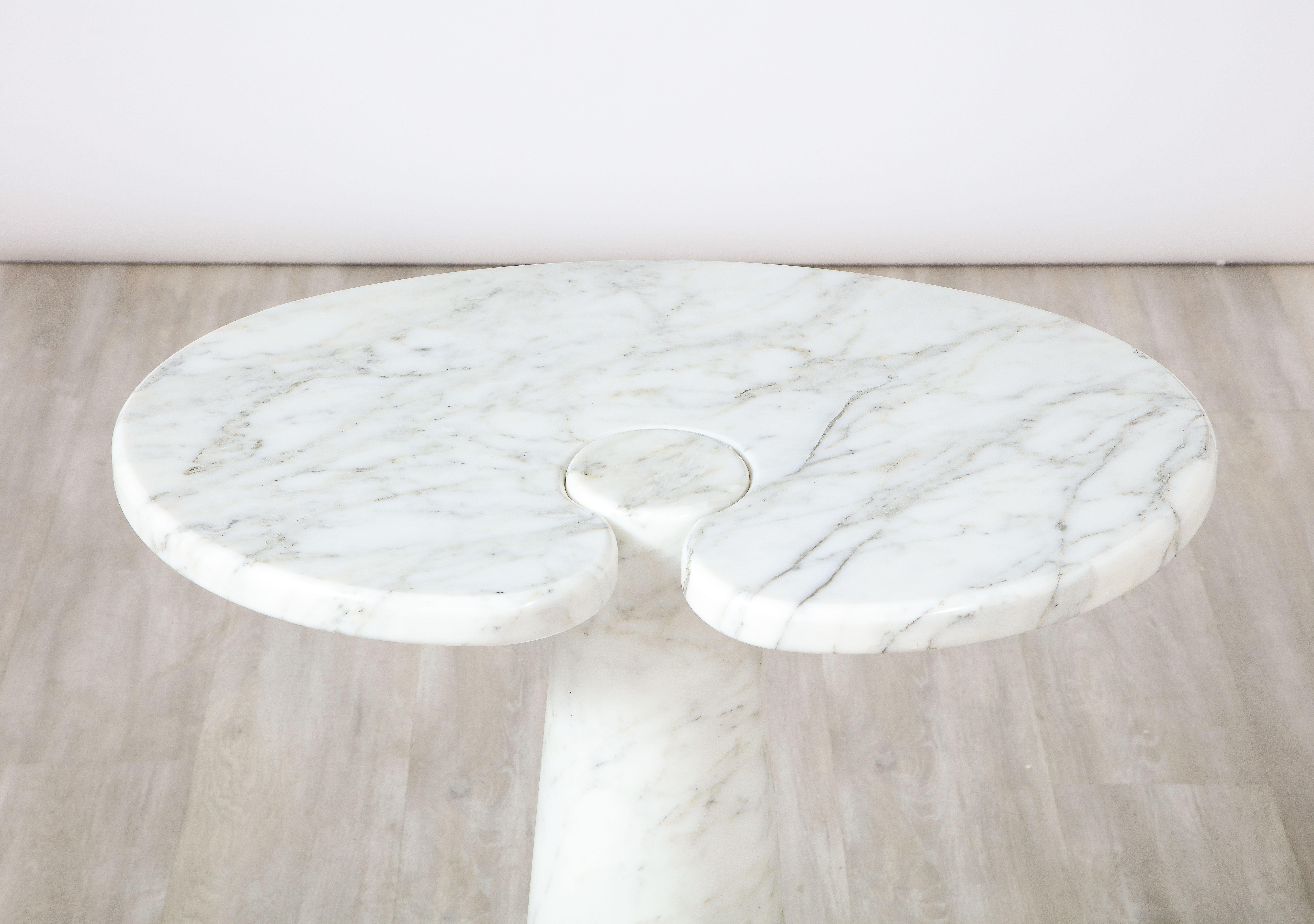 Modern Angelo Mangiarotti for Skipper 'Eros' Series Carrara Marble Tall Side Table For Sale