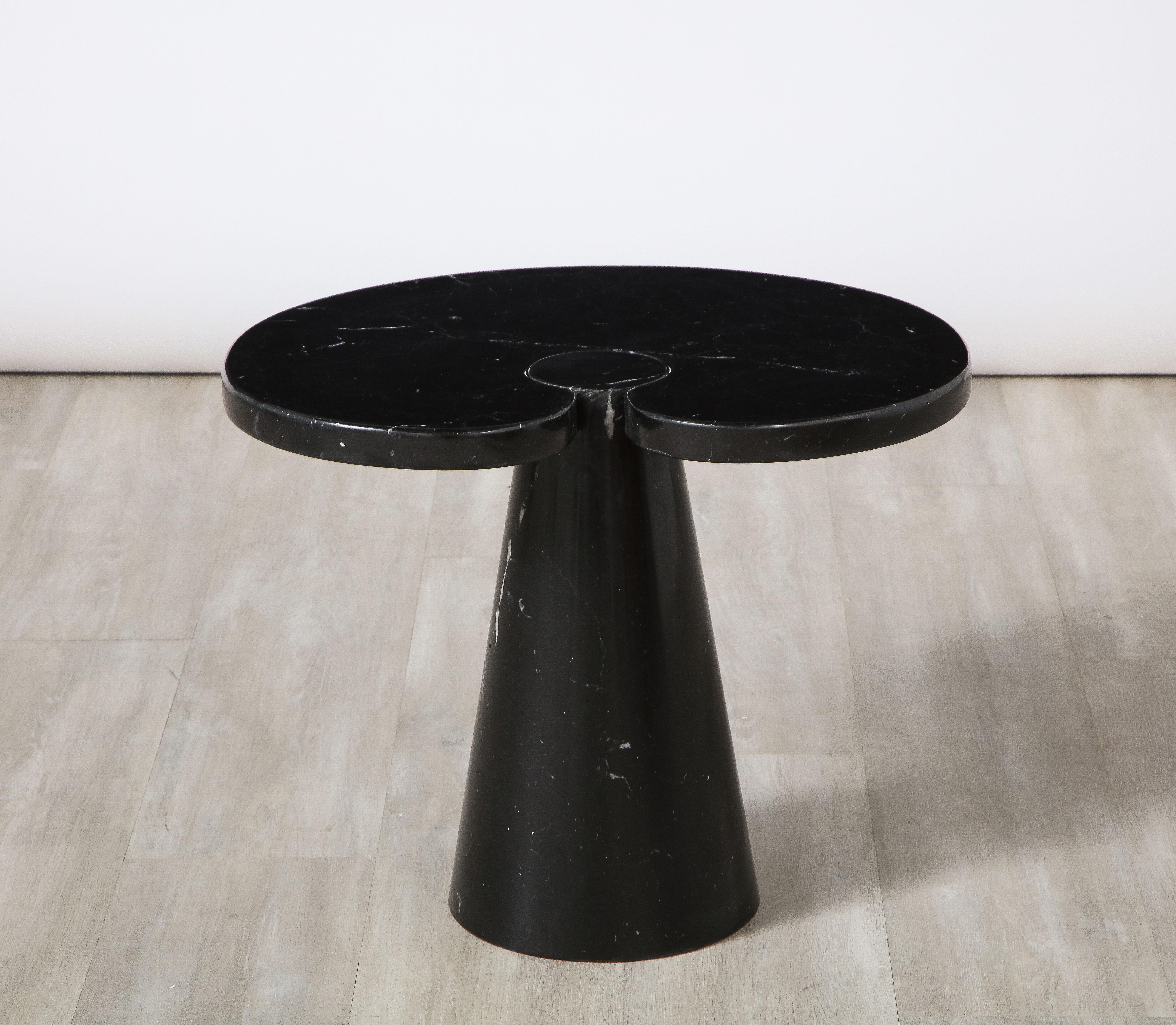 Modern Angelo Mangiarotti for Skipper 'Eros' Series Nero Marquina Marble Side Table