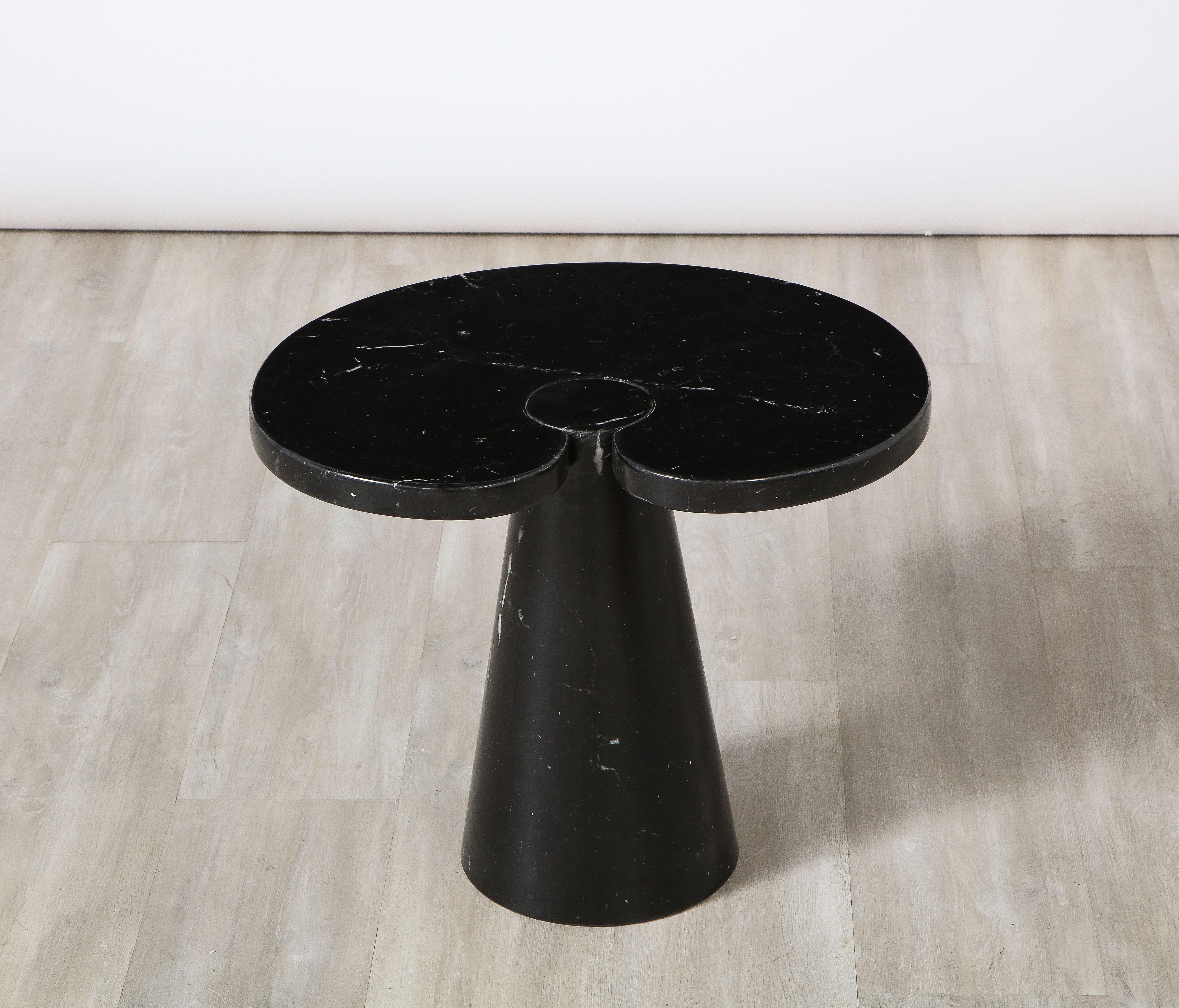 Angelo Mangiarotti for Skipper 'Eros' Series Nero Marquina Marble Side Table In Good Condition In New York, NY