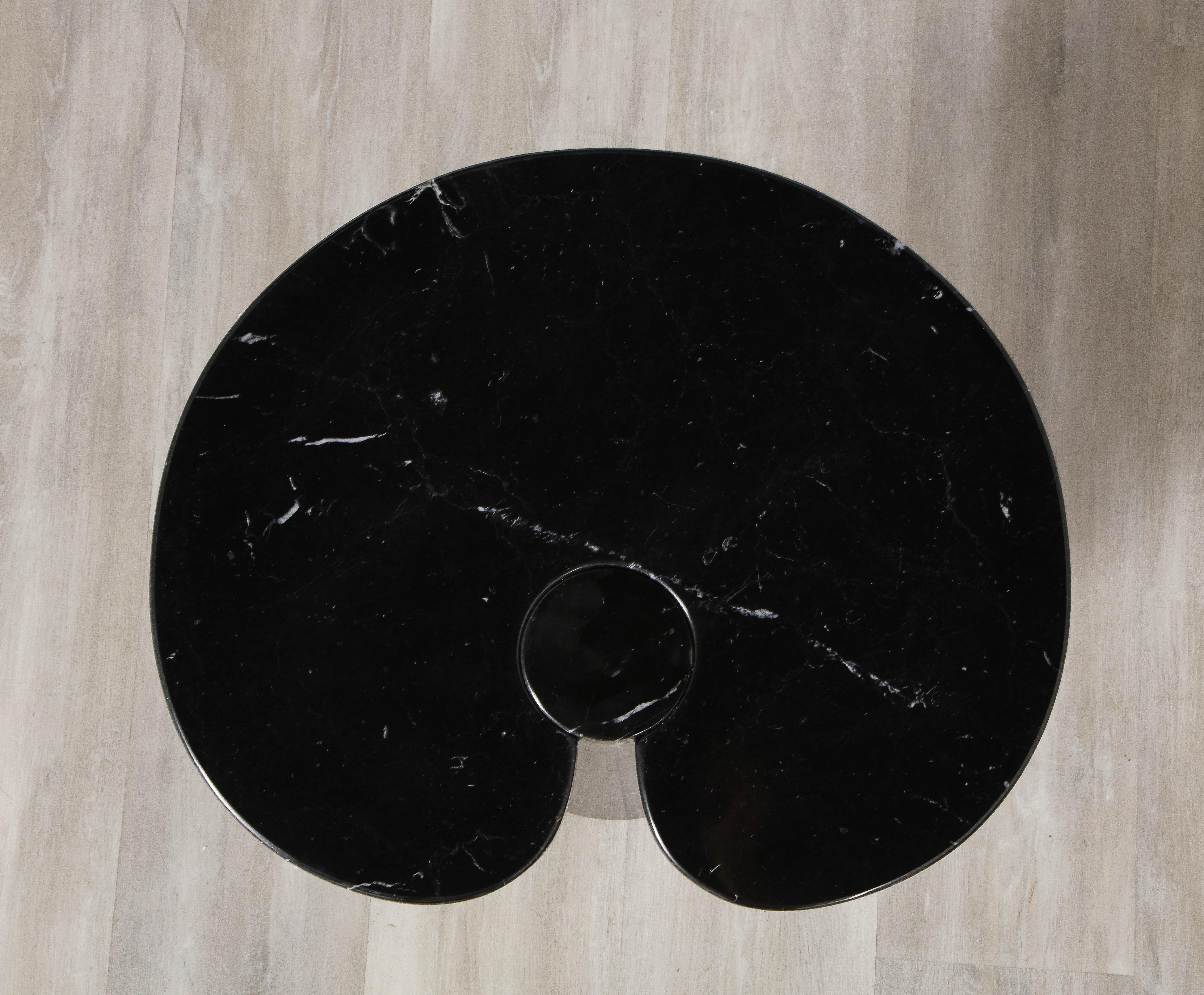Late 20th Century Angelo Mangiarotti for Skipper 'Eros' Series Nero Marquina Marble Side Table