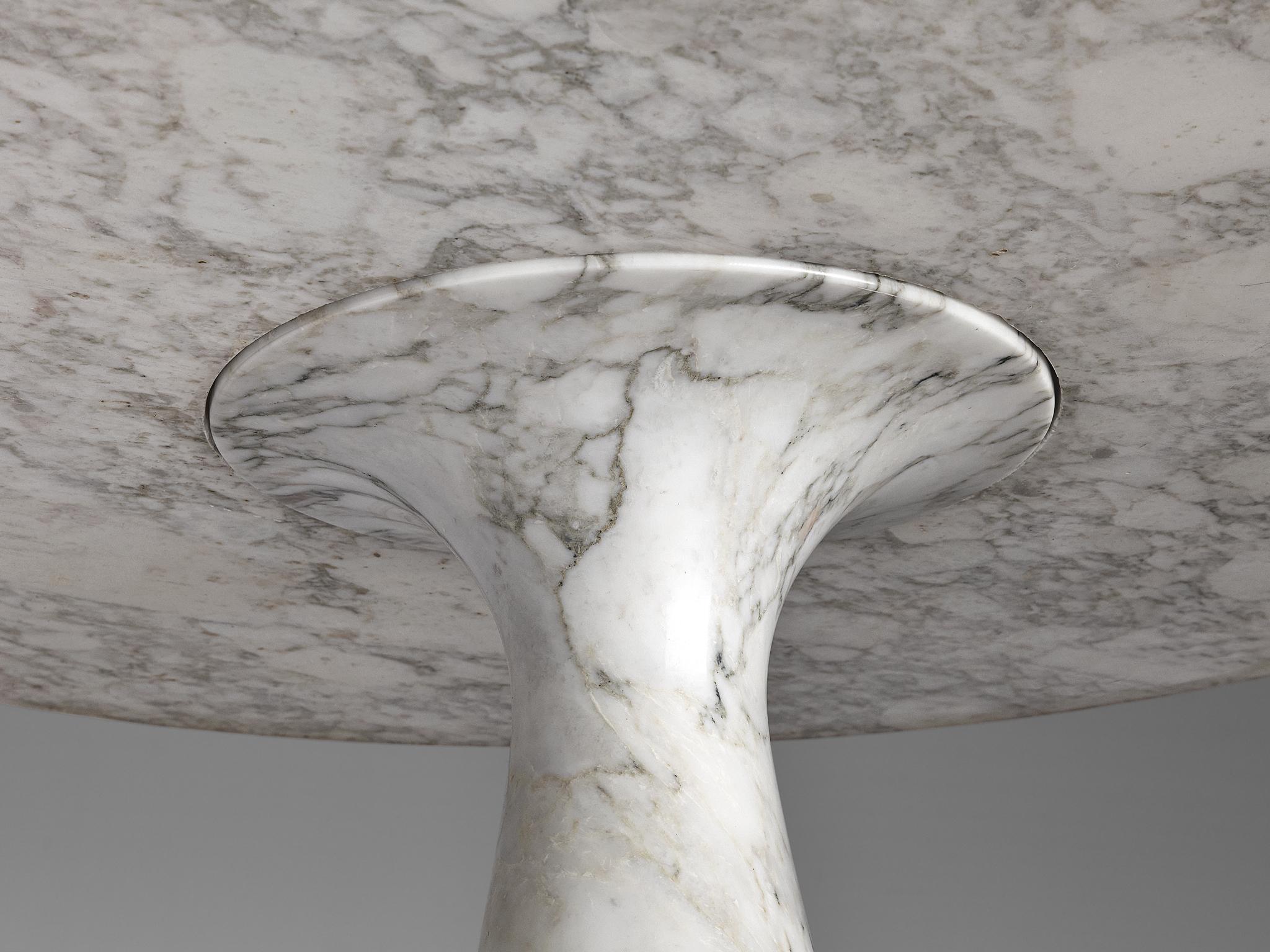 Italian Angelo Mangiarotti for Skipper 'M1' Dining Table in Calacatta Marble  For Sale