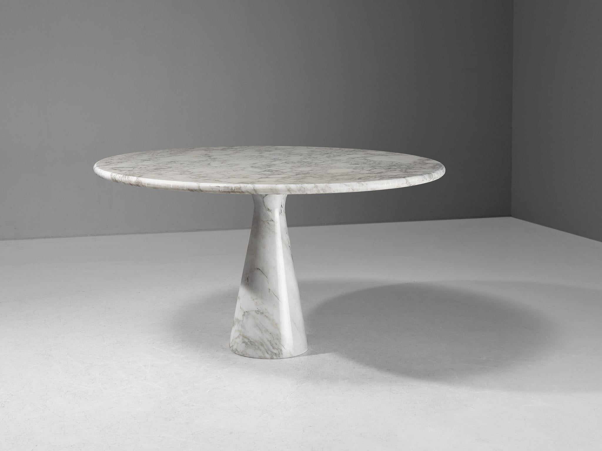 Milieu du XXe siècle Table de salle à manger 'M1' Angelo Mangiarotti pour Skipper en marbre Calacatta  en vente