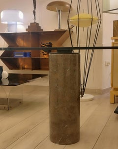 Bureau en verre et marbre Angelo Mangiarotti pour Skipper M4 Series, Italie 1985