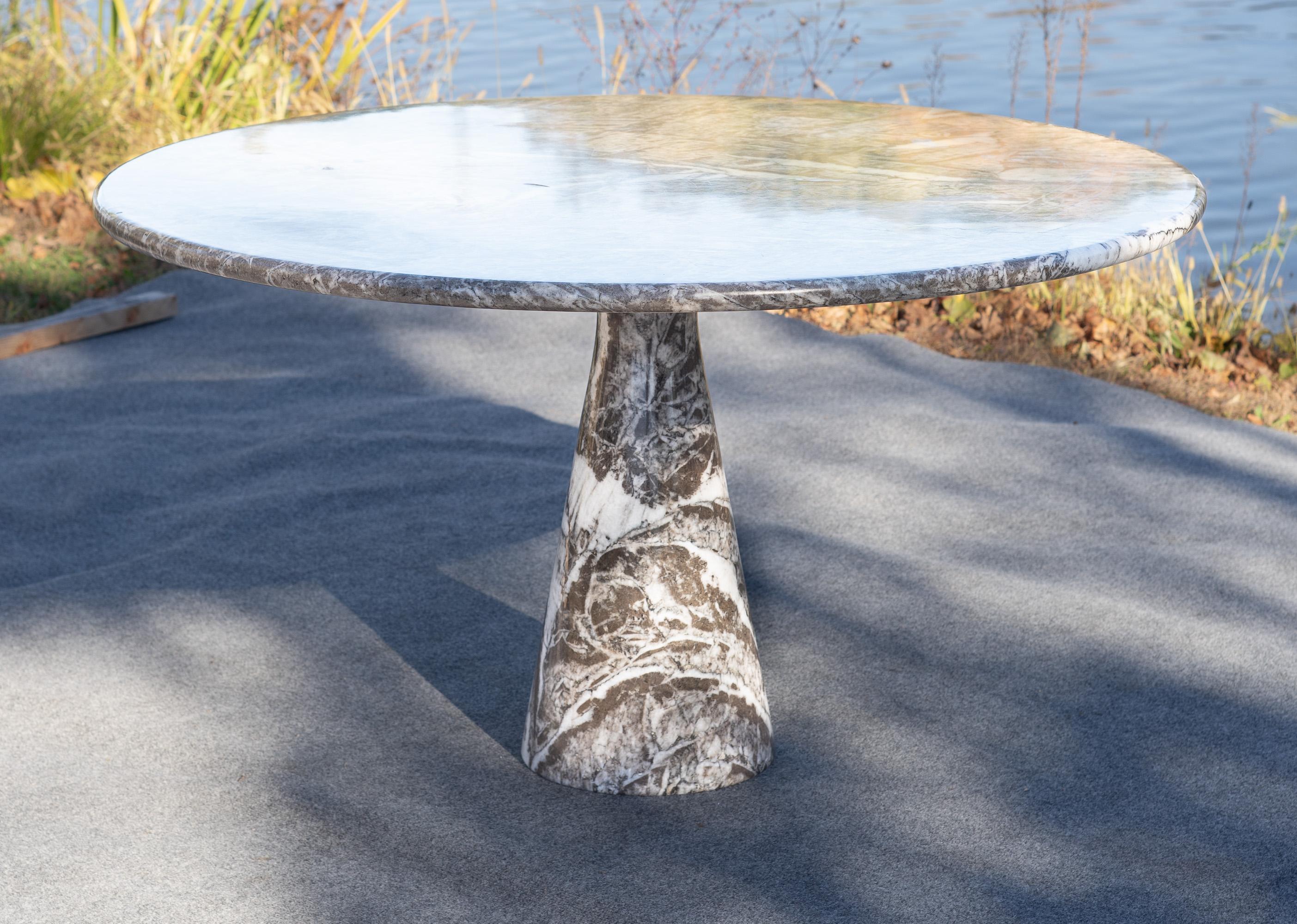 Poli Angelo Mangiarotti pour Skipper Model M1 Table de salle à manger en Arabescato unique en vente