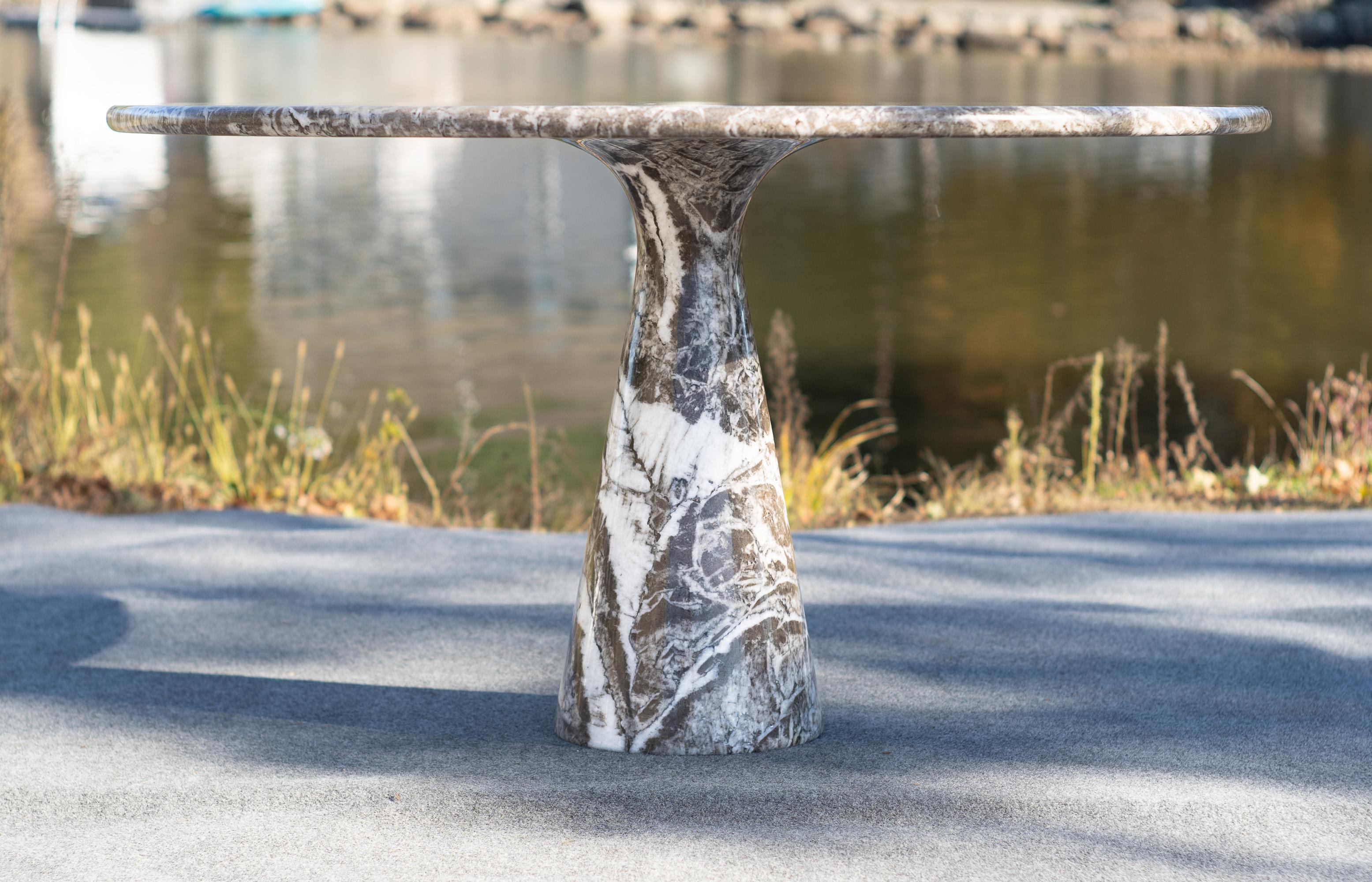 Marbre Angelo Mangiarotti pour Skipper Model M1 Table de salle à manger en Arabescato unique en vente