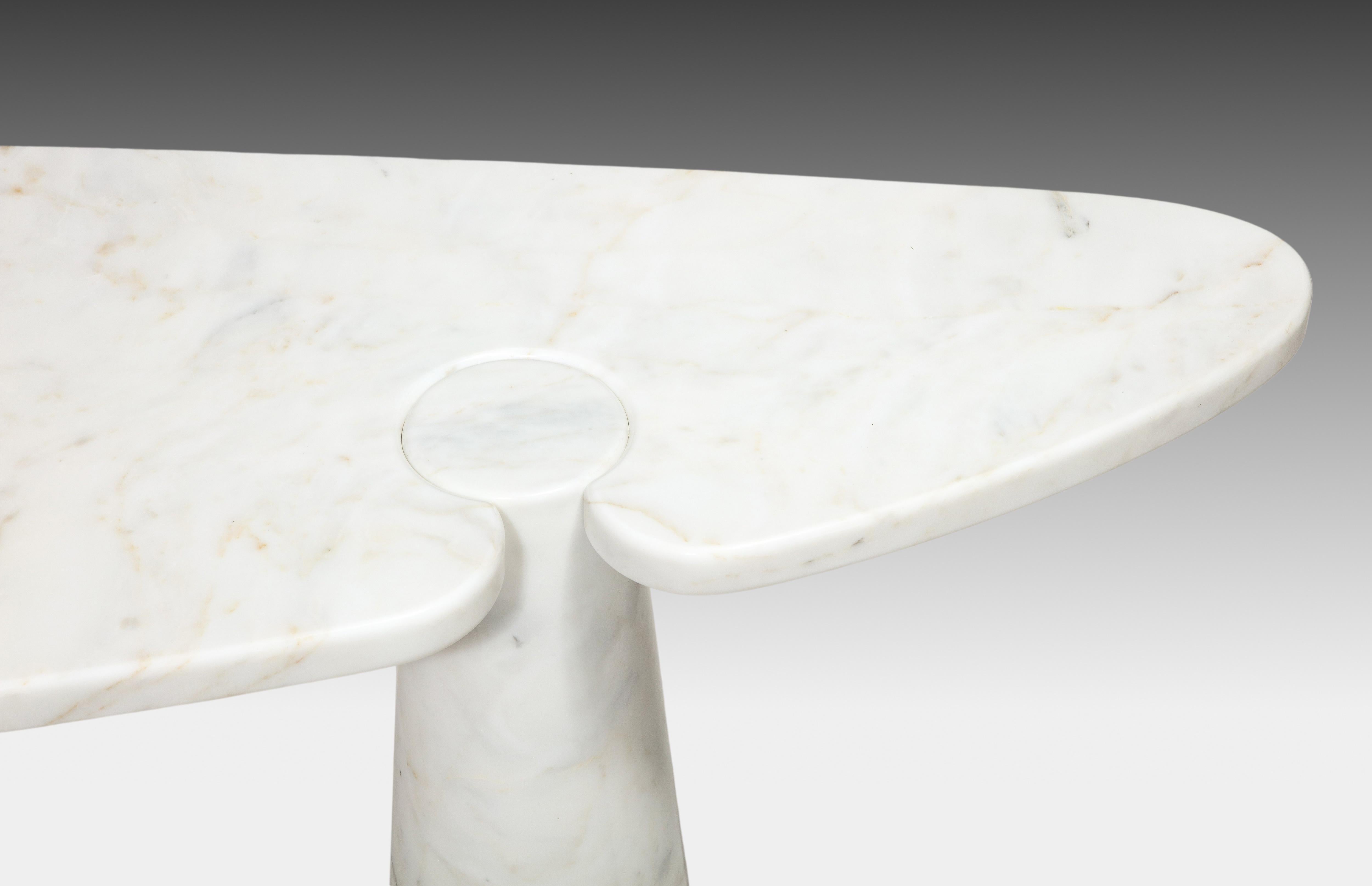 Angelo Mangiarotti Eros Series Pair of Carrara Marble Consoles, Skipper Label For Sale 10