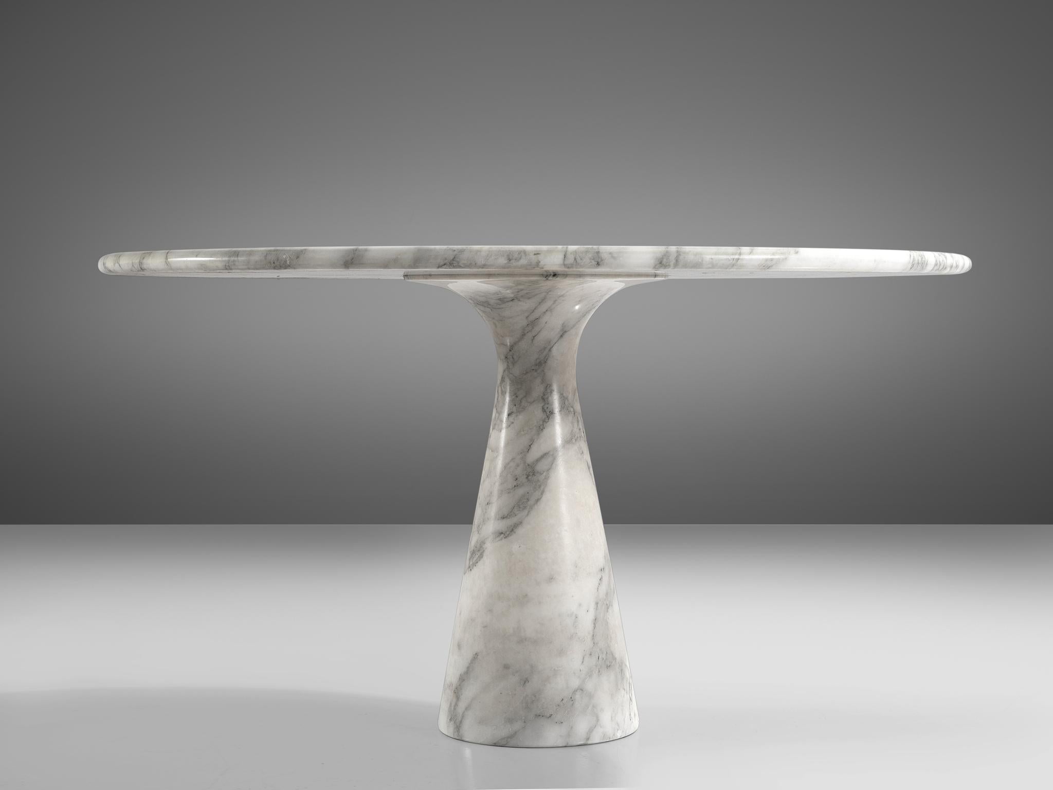 Italian Angelo Mangiarotti for Skipper Round 'M1' Dining Table in Marble