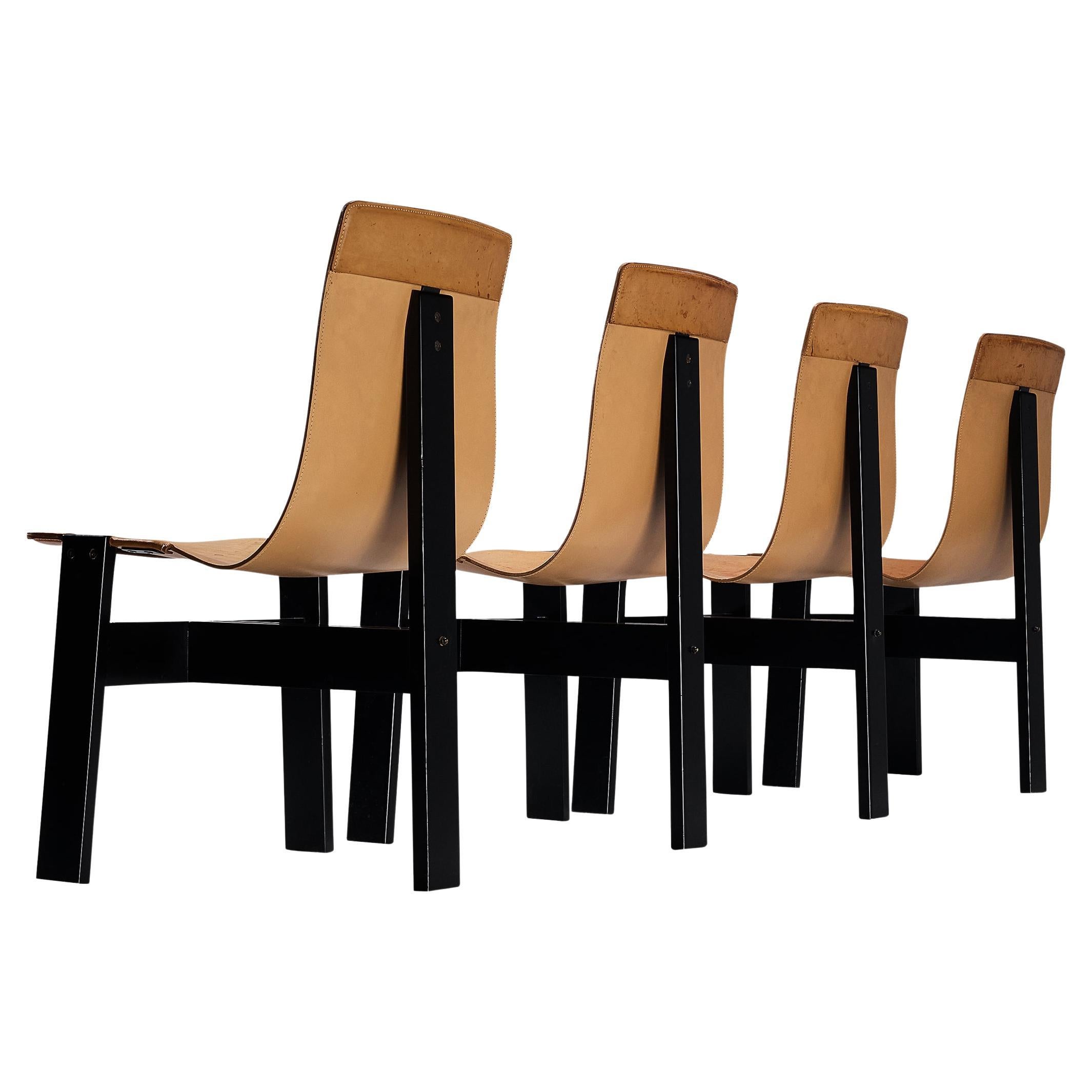 Angelo Mangiarotti for Skipper Set of Four 'Tre 3' Dining Chairs 