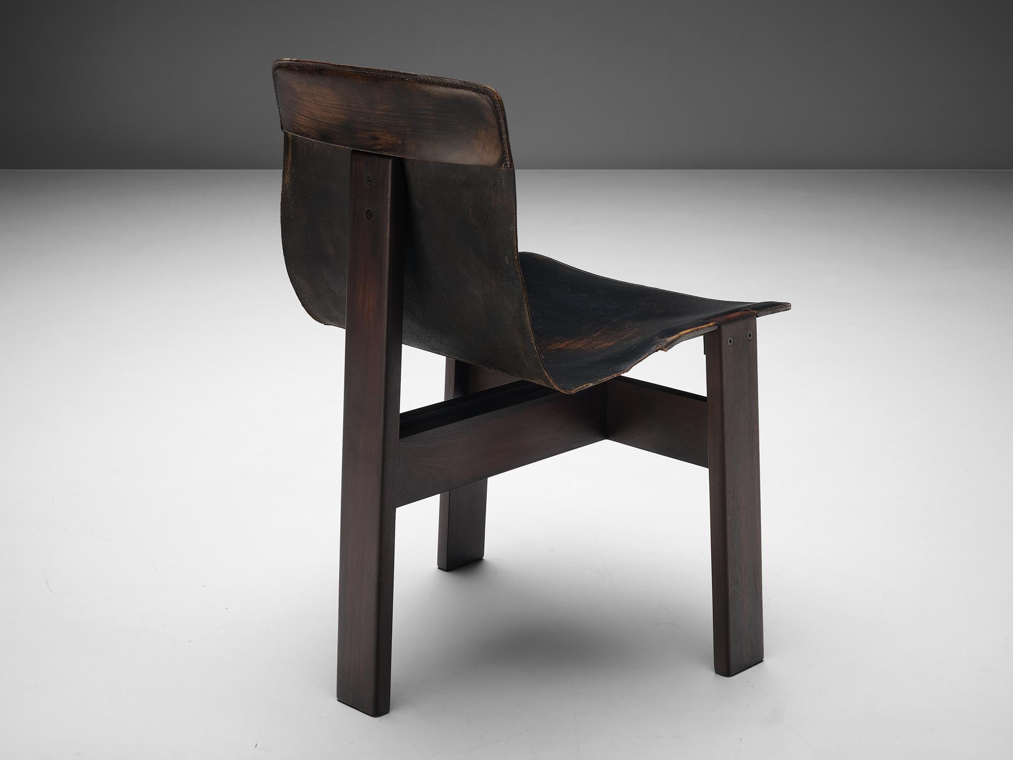 Angelo Mangiarotti for Skipper 'Tre 3' Chair in Leather 3