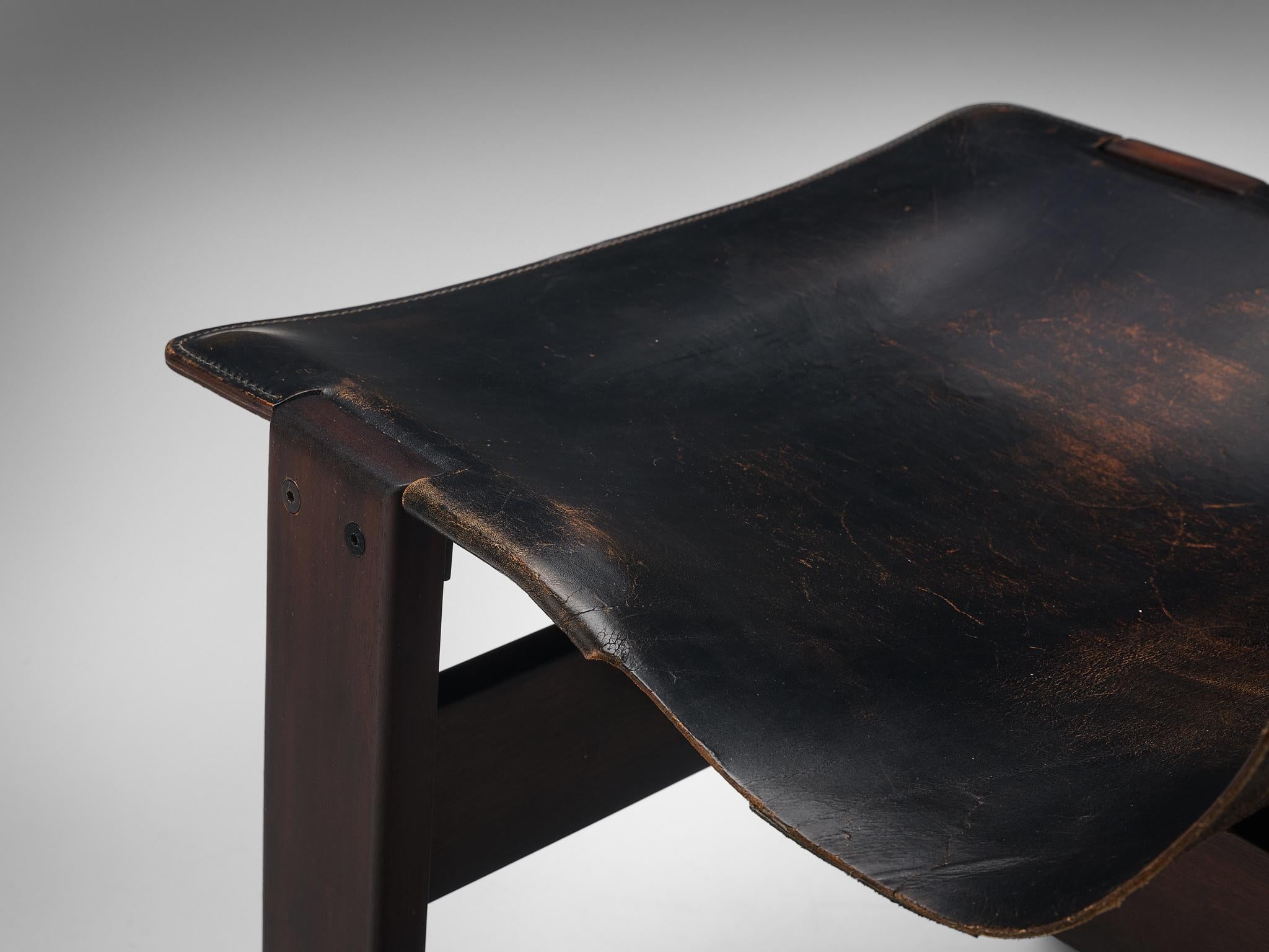 Italian Angelo Mangiarotti for Skipper 'Tre 3' Chair in Leather