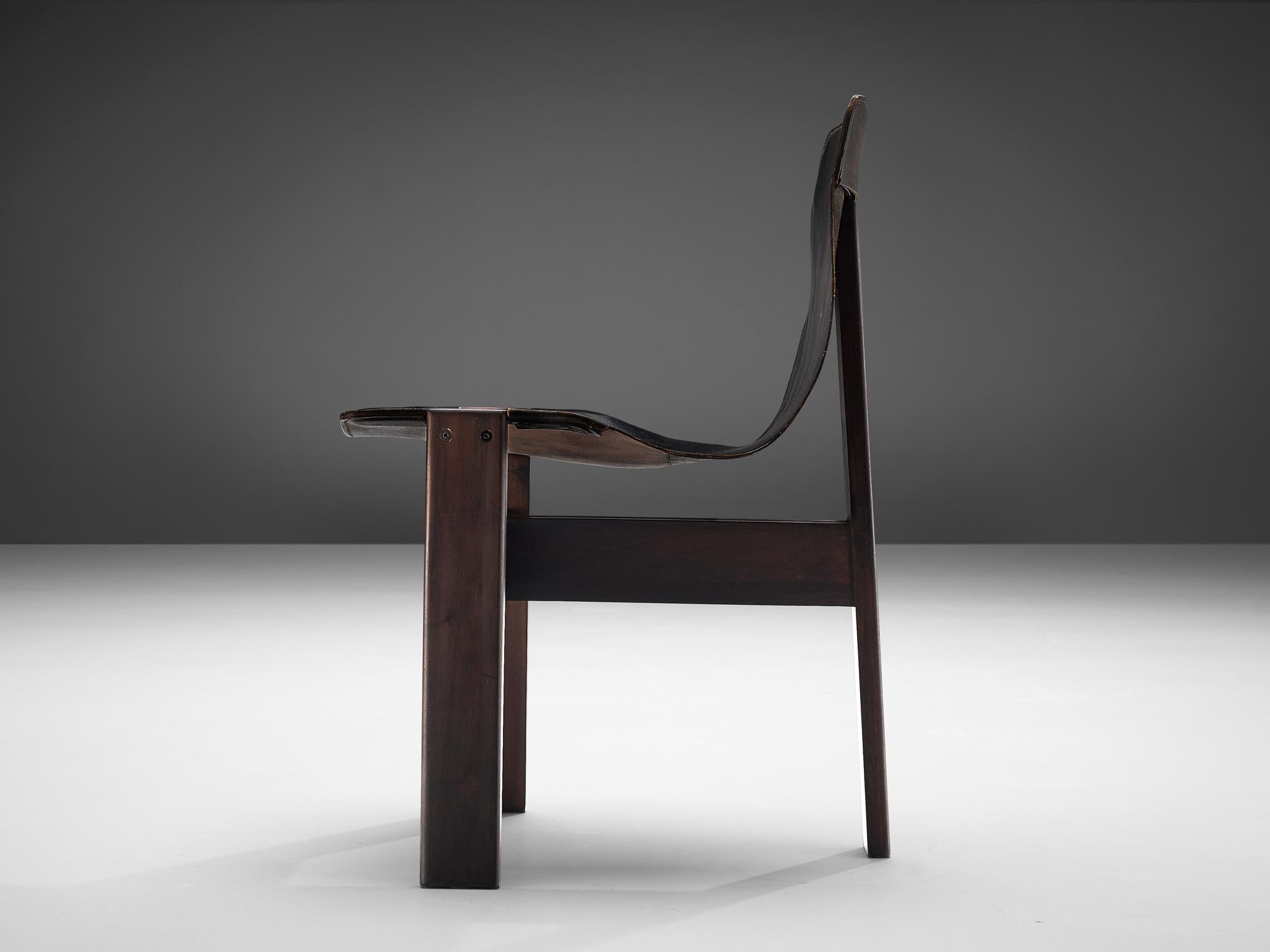 Angelo Mangiarotti for Skipper 'Tre 3' Chair in Leather 1