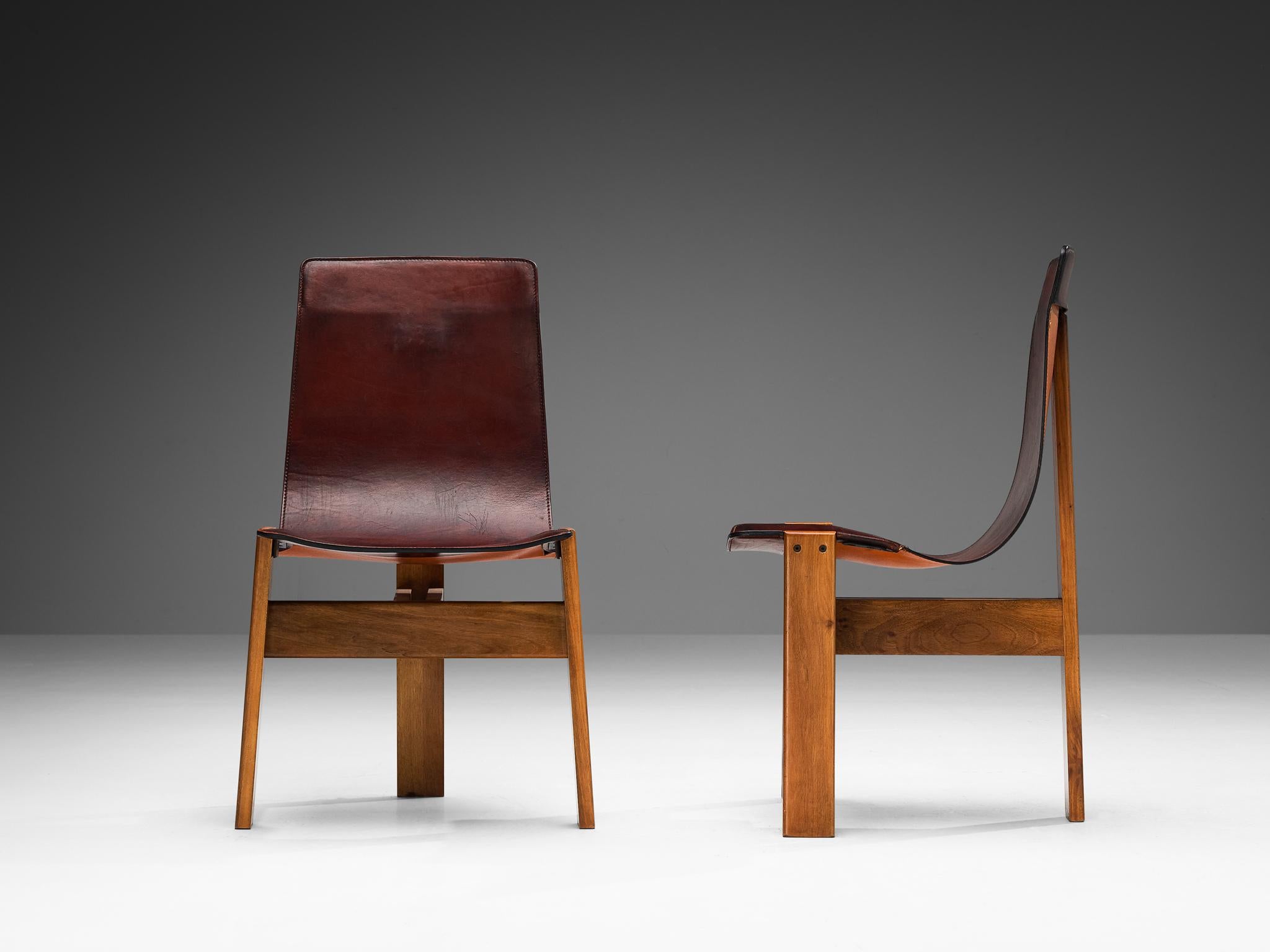 Leather Angelo Mangiarotti for Skipper 'Tre 3' Dining Chairs