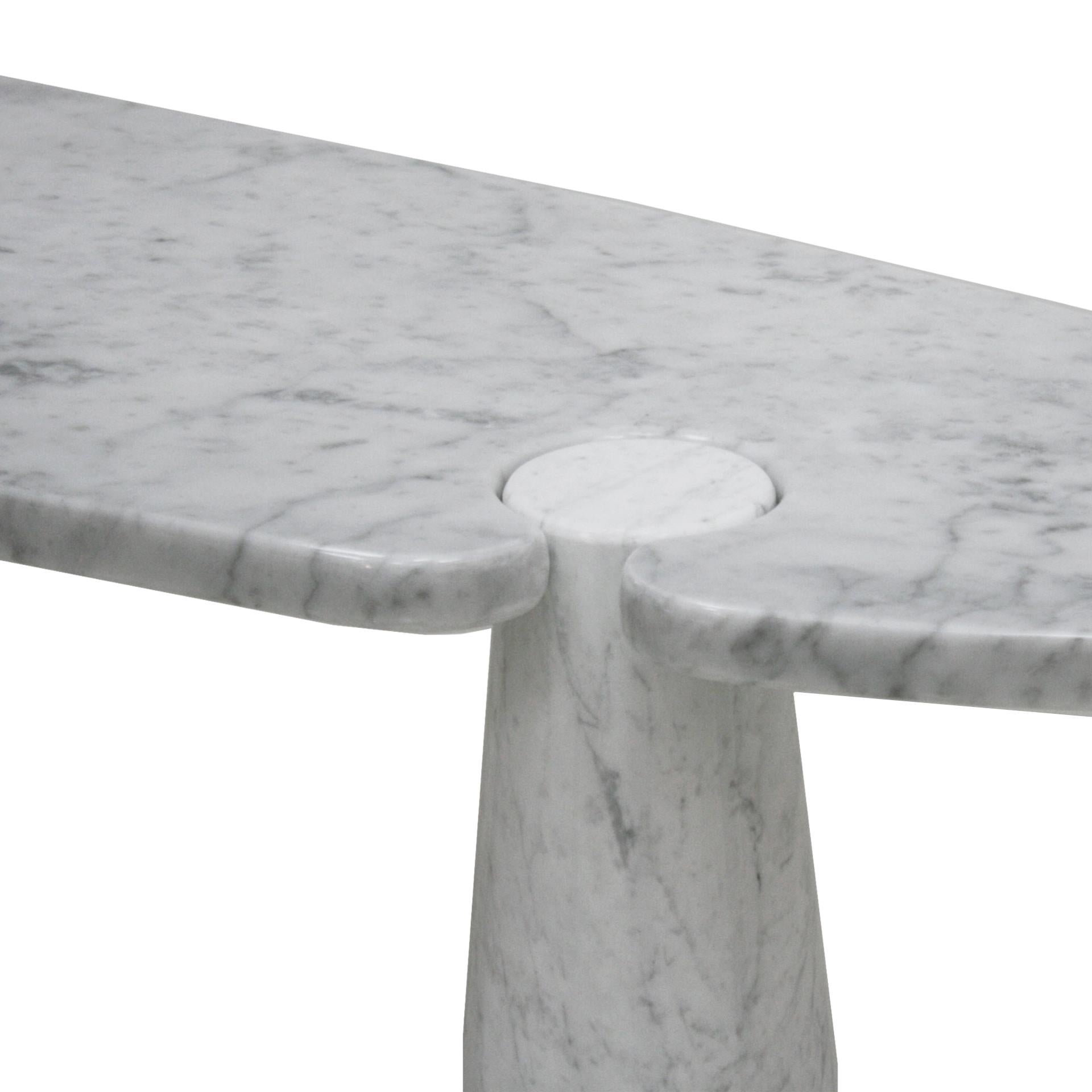 20th Century Angelo Mangiarotti for Skipper White Carrara Marble Eros Console Table, Italy