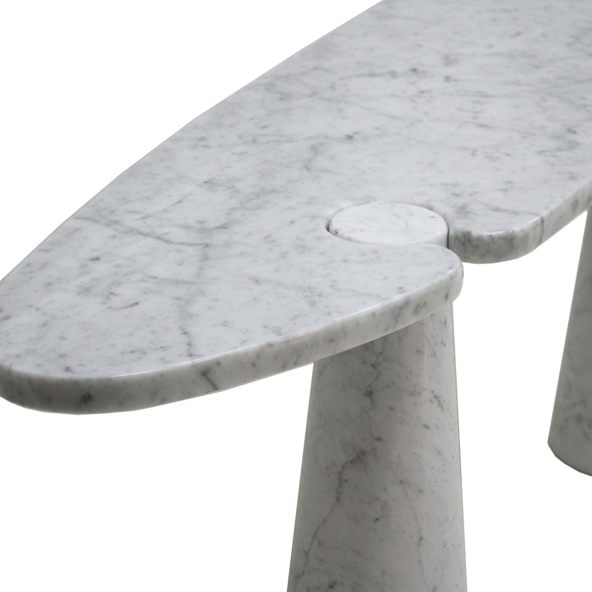 Angelo Mangiarotti for Skipper White Carrara Marble Eros Console Table, Italy 1