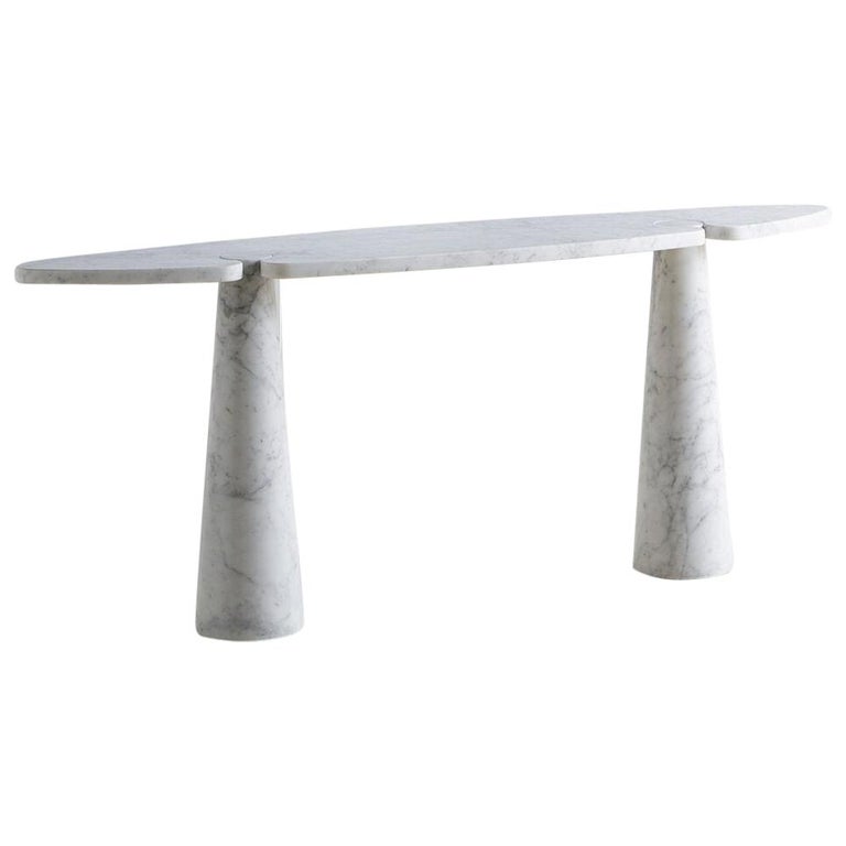White Carrara Marble Eros Console Table by Angelo Mangiarotti for Skipper  at 1stDibs | mangiarotti console
