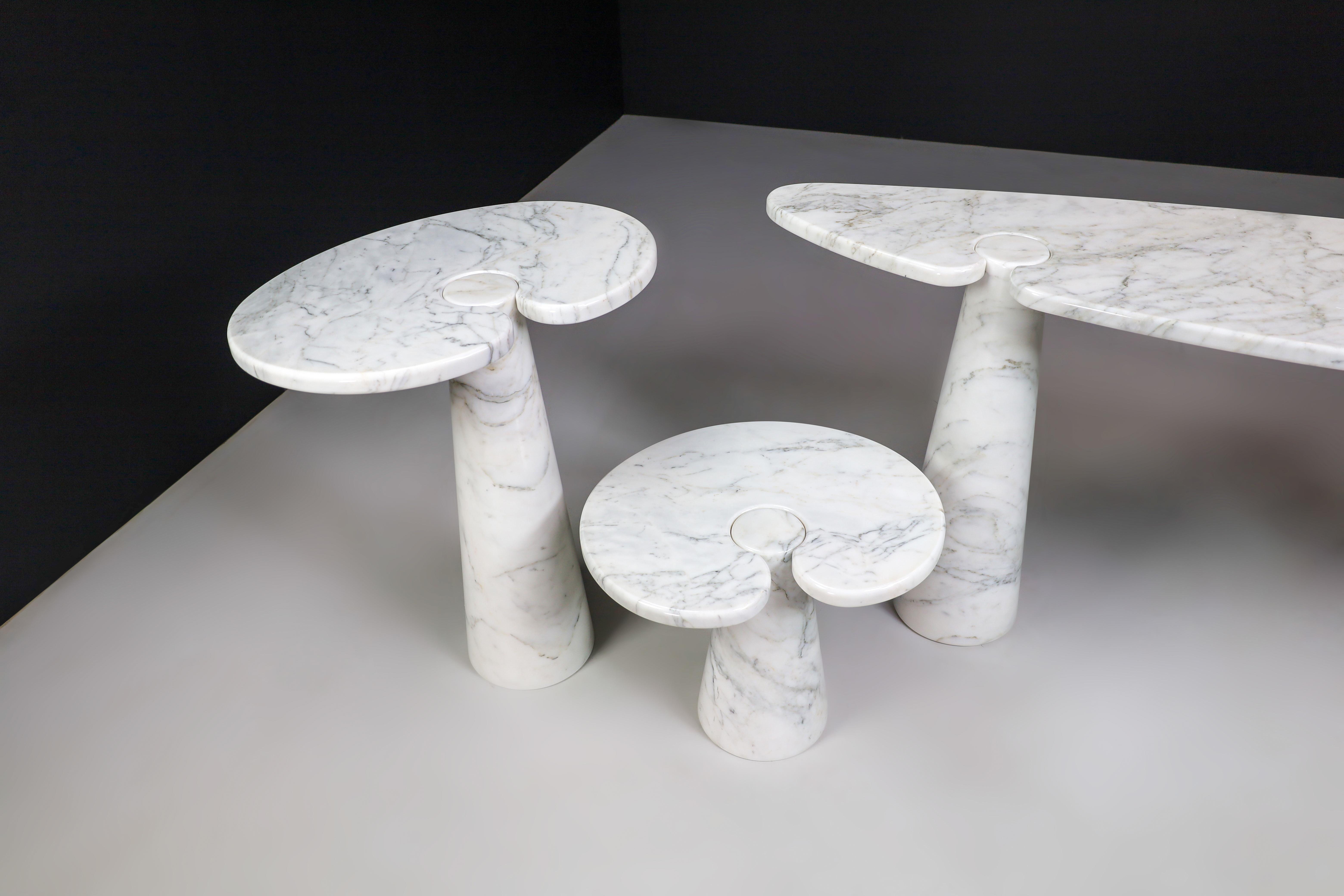 Italian Angelo Mangiarotti for Skipper White Carrara Marble 