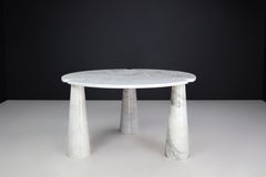 Angelo Mangiarotti for Skipper White Carrara Marble "Eros" Round Center Table