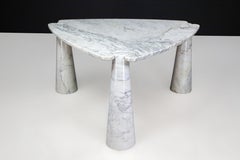 Angelo Mangiarotti for Skipper White Carrara Marble Eros Triangle Center Table