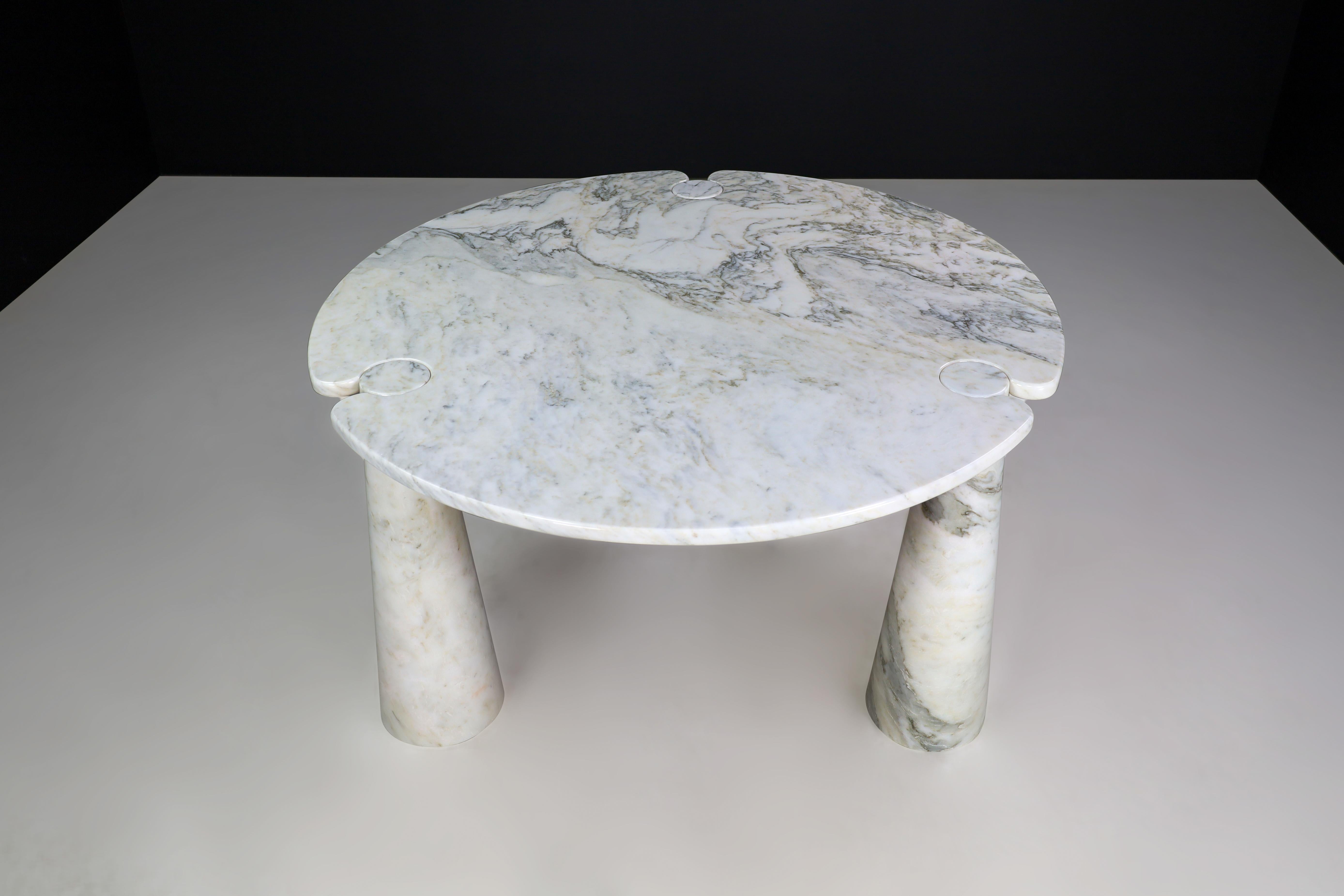 Post-Modern Angelo Mangiarotti for Skipper White Carrara Marble 