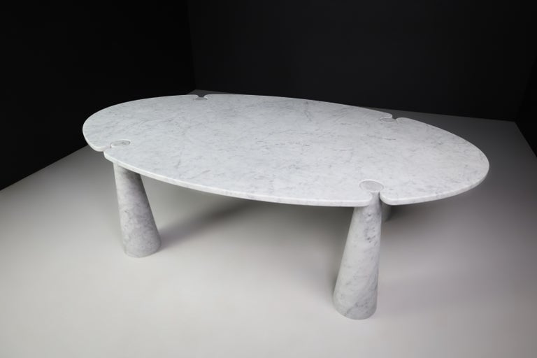 Mid-Century Modern Angelo Mangiarotti for Skipper White Carrara Marble 
