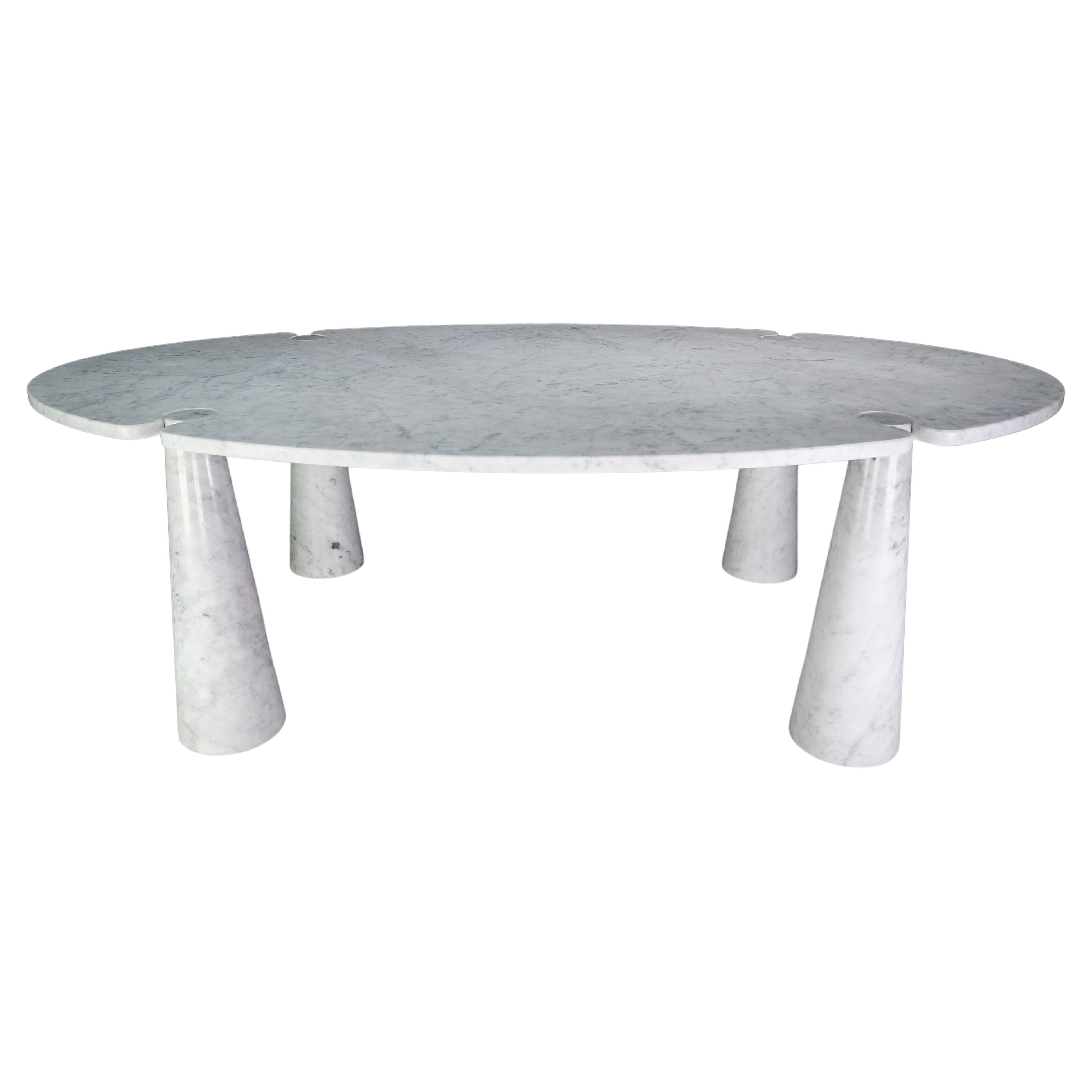 Angelo Mangiarotti for Skipper White Carrara Marble "Eros" Dining Table 1970 For Sale