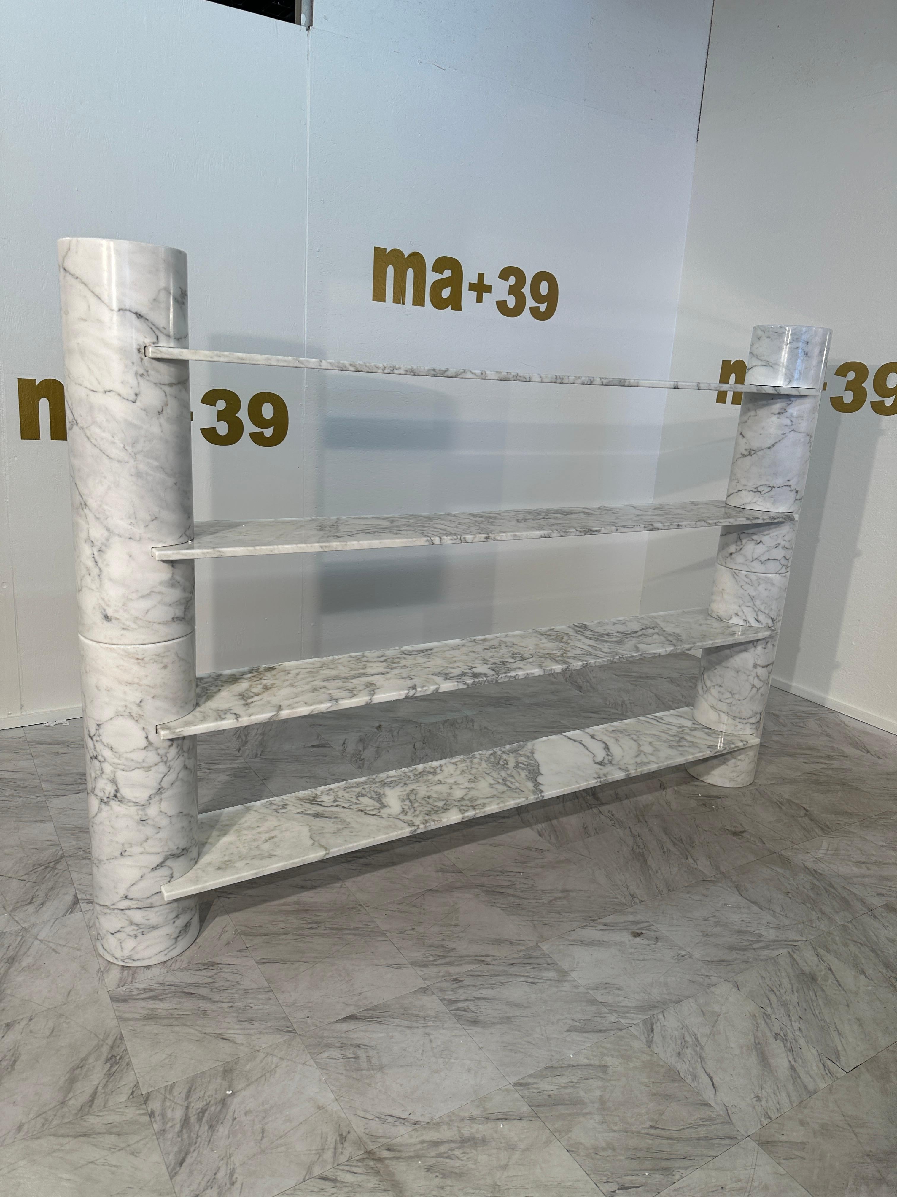 Angelo Mangiarotti for Skipper White Carrara Marble 'Loico' Bookcase, 1970s  For Sale 4