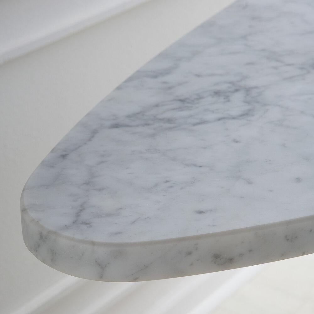 Italian White Carrara Marble Eros Console Table by Angelo Mangiarotti for Skipper