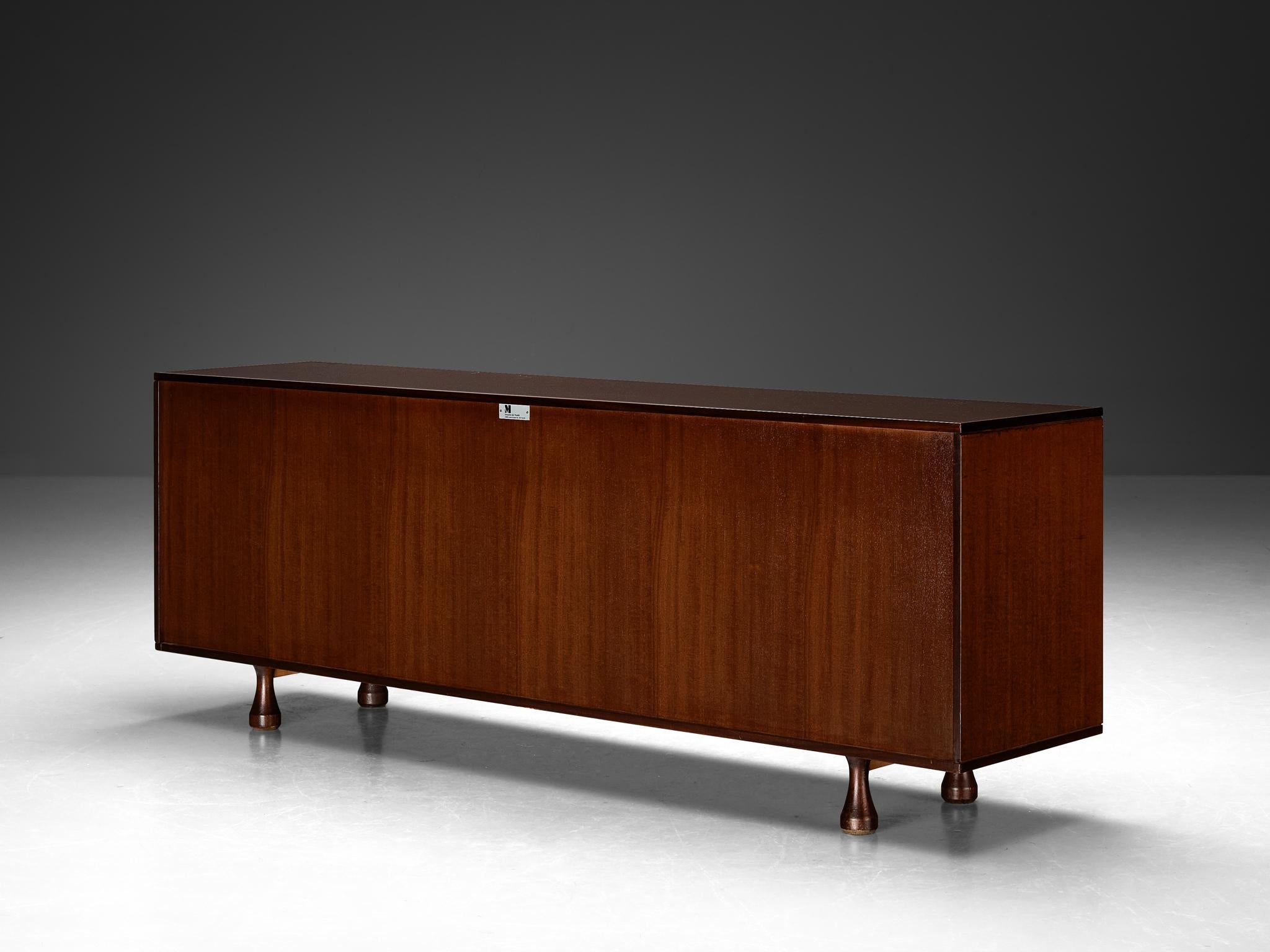 Angelo Mangiarotti for Sorgente dei Mobili Sideboard in Mahogany Grasscloth 5
