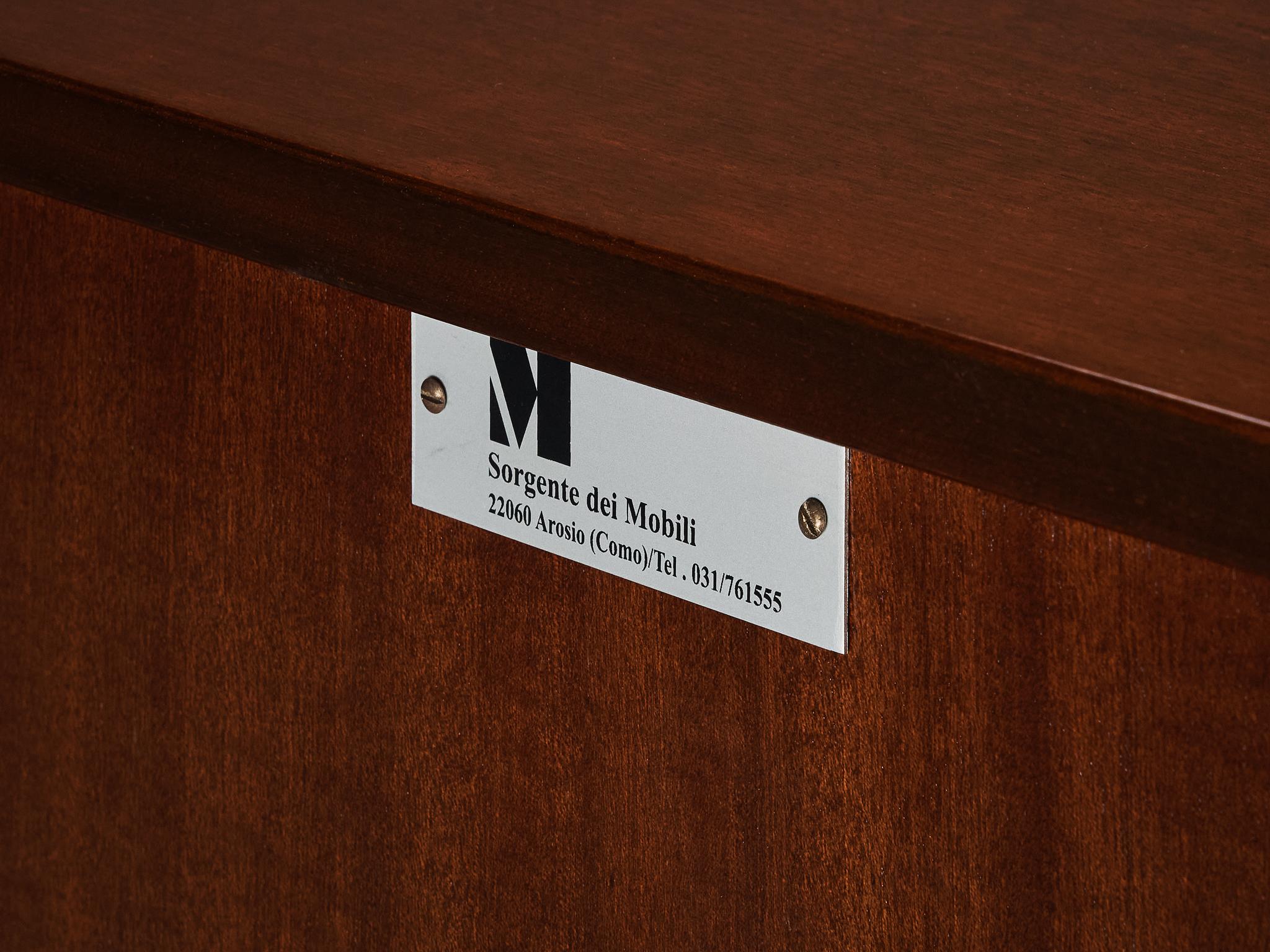 Angelo Mangiarotti for Sorgente dei Mobili Sideboard in Mahogany Grasscloth 6