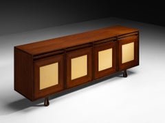Angelo Mangiarotti per Sorgente dei Mobili Credenza in mogano con rivestimento in erba