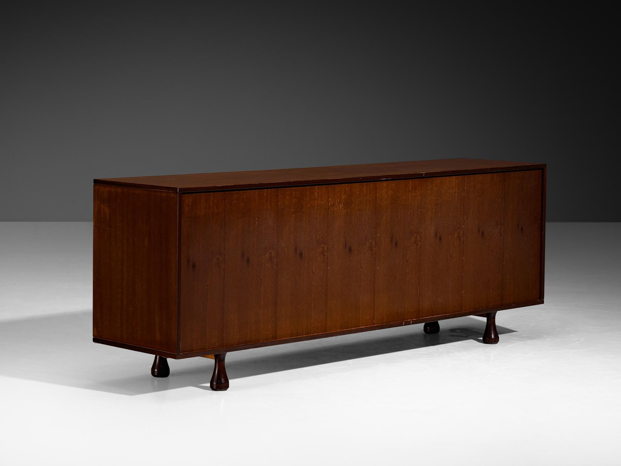 Angelo Mangiarotti für Sorgente dei Mobili Sideboard aus Mahagoni-Grascloth (Grastapete) im Angebot