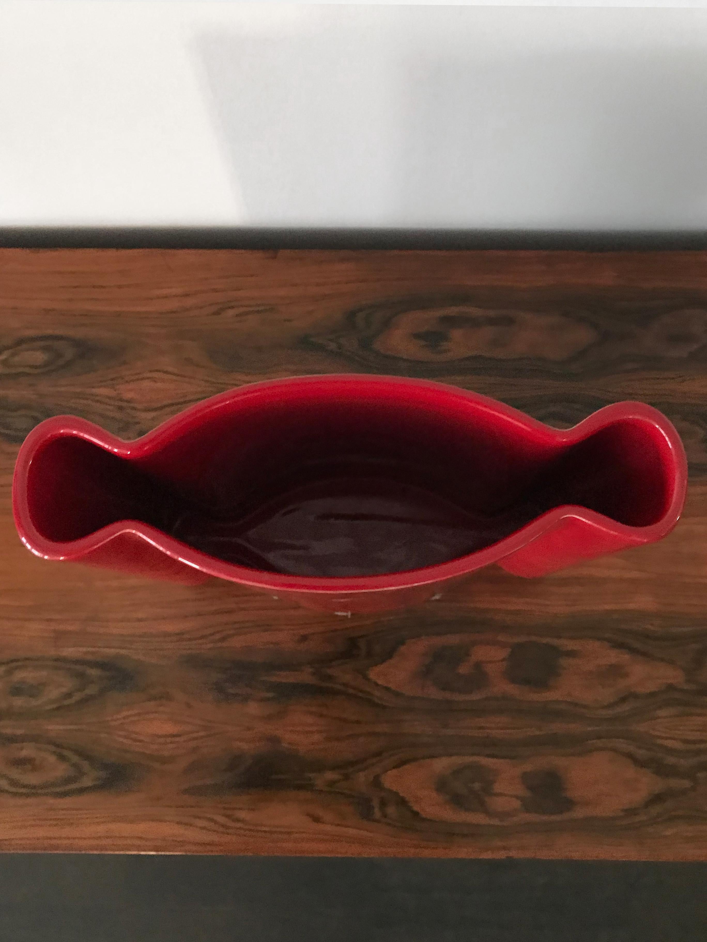 Modern Angelo Mangiarotti for Superego Red Italian Ceramic Vase