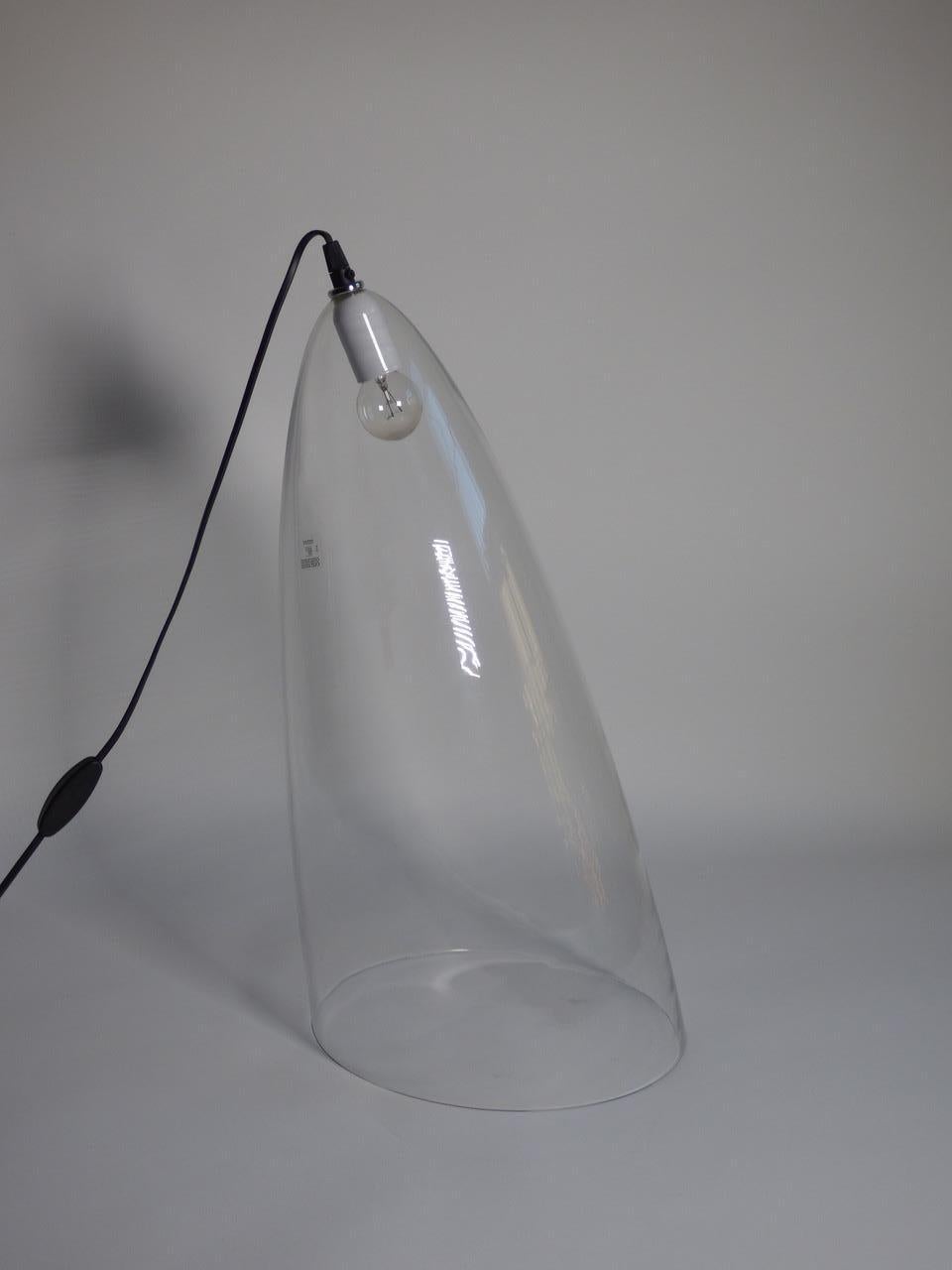 Angelo Mangiarotti Glass Table Lamp Model Ghost Skipper, Italy (Moderne)