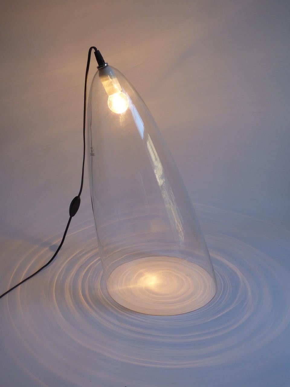 Angelo Mangiarotti Glass Table Lamp Model Ghost Skipper, Italy (Muranoglas)