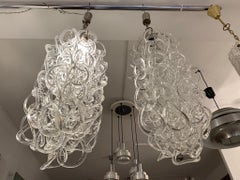 Angelo Mangiarotti Vistosi Giogali Pendant Chandeliers Lamp Ceiling Light Glass
