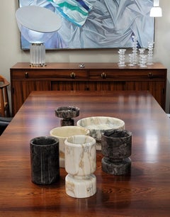 Angelo Mangiarotti Vase aus grauem Marmor