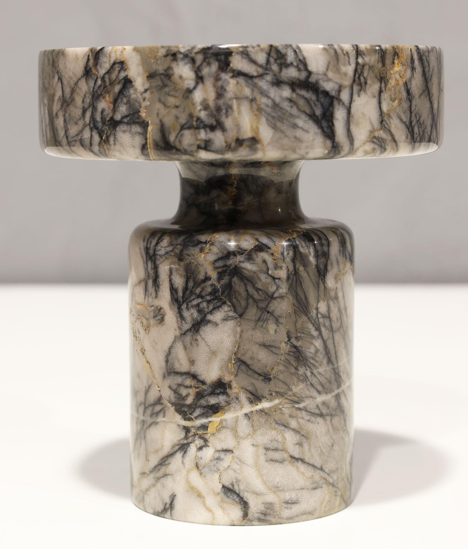 Mid-Century Modern Angelo Mangiarotti Gray Marble Vase For Sale