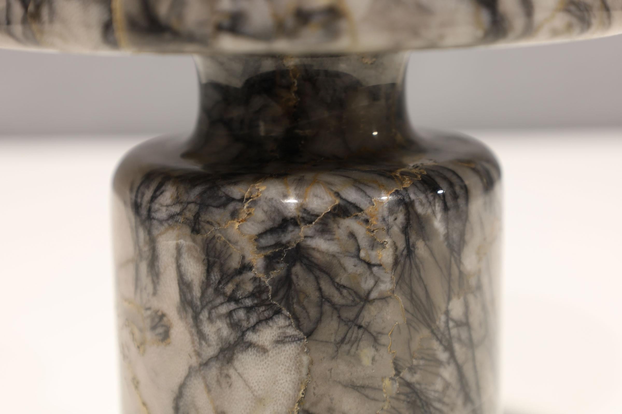Angelo Mangiarotti Gray Marble Vase In Good Condition For Sale In Dallas, TX