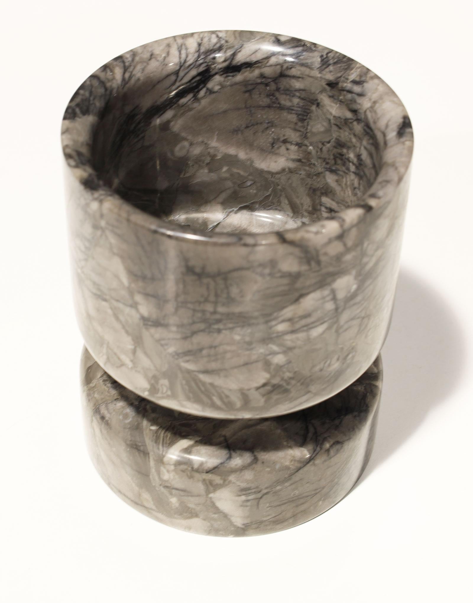 Angelo Mangiarotti Vase aus grauem Marmor im Angebot 2