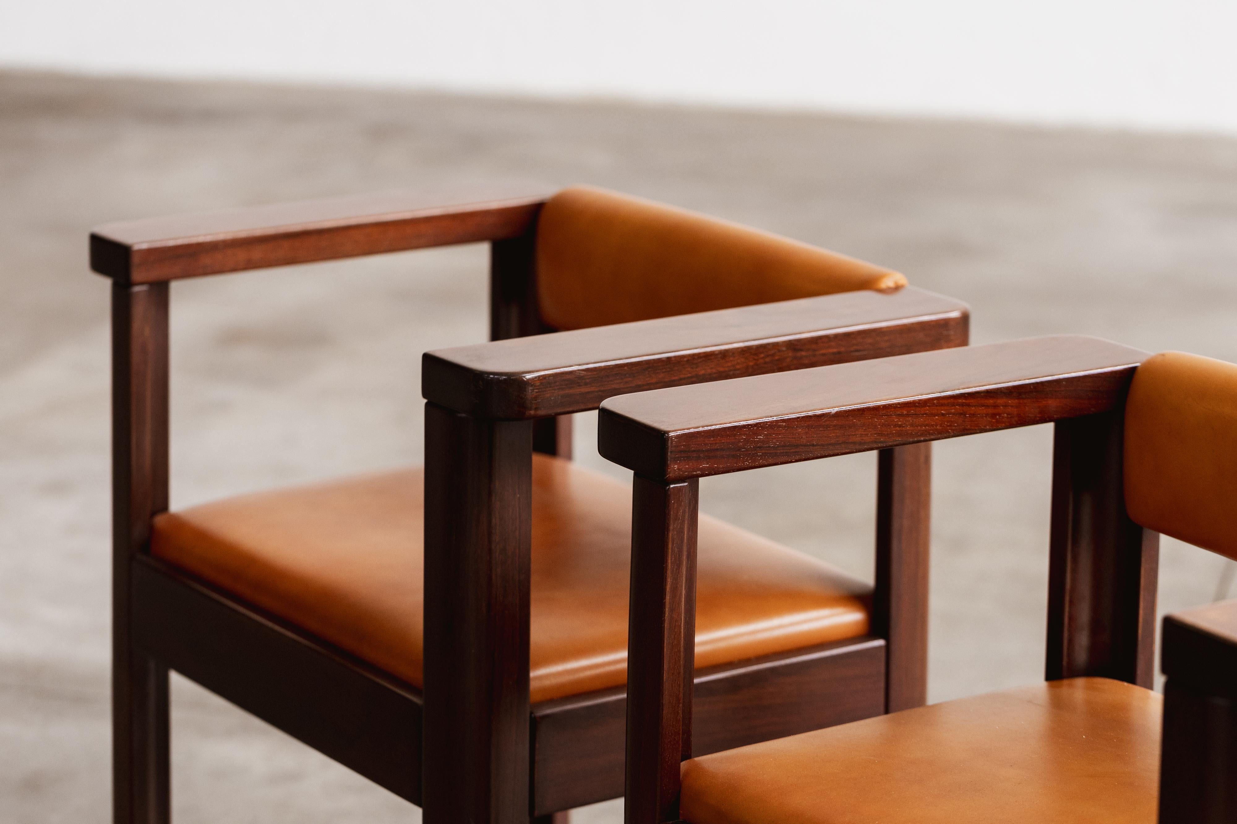 Cuir Fauteuils Idlor Angelo Mangiarotti pour Lorenzon, années 1960, lot de 2 en vente
